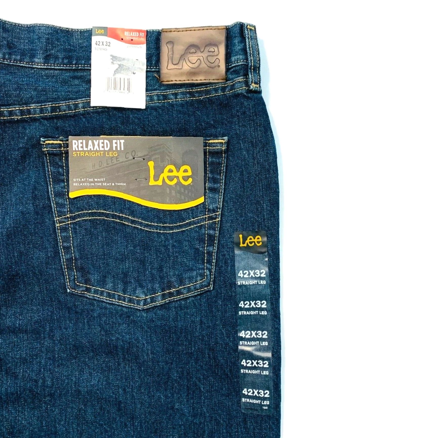 Lee Lee Tomas Relaxed Fit Straight Leg Jeans Denim Dark Wash 42x32 Men’s Jeans 5-Pocket Style Blue NWT Lee Tomas Size US 42 / EU 58 - 7 Thumbnail
