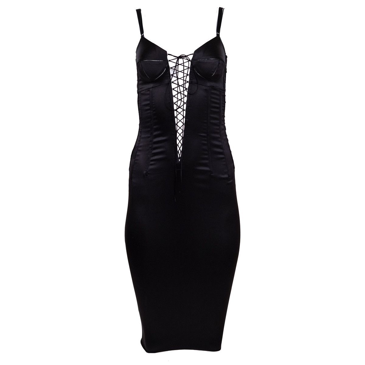 Dolce & Gabbana Dolce & Gabbana F/W Black Plunging Corset Lace Up Mini Dress  | Grailed