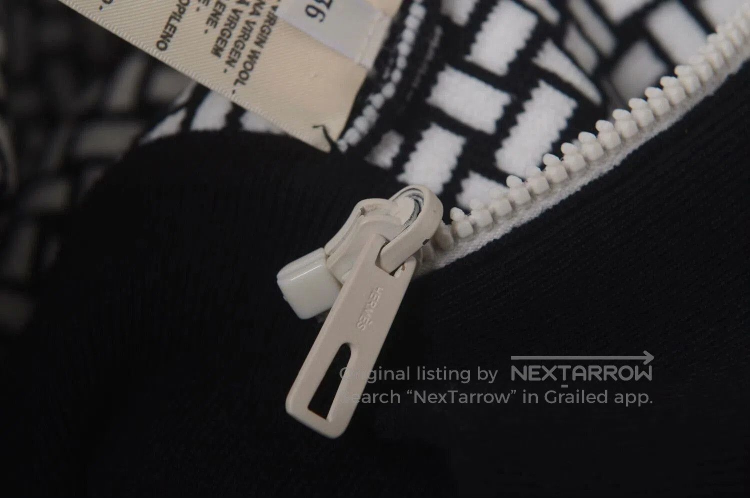 Hermes Hermes Black White Wool Blend Zip Jacket. Size XS / US 0-2 / IT 36-38 - 8 Thumbnail