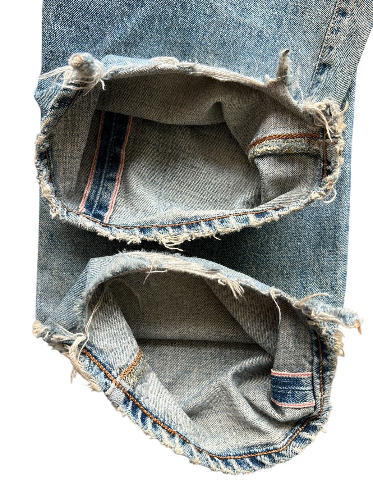 Edwin Vintage Edwin 505 Selvedge Distressed Denim Jeans 31x33 Size US 31 - 6 Thumbnail