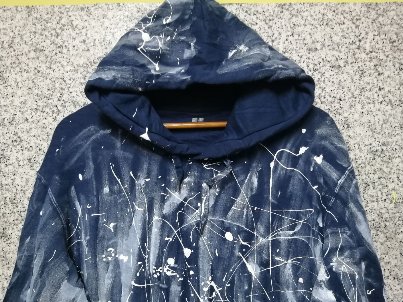 Japanese Brand × Uniqlo HOODIE PUNK UNIQLO PAINT VERY RARE Size US XL / EU 56 / 4 - 3 Thumbnail