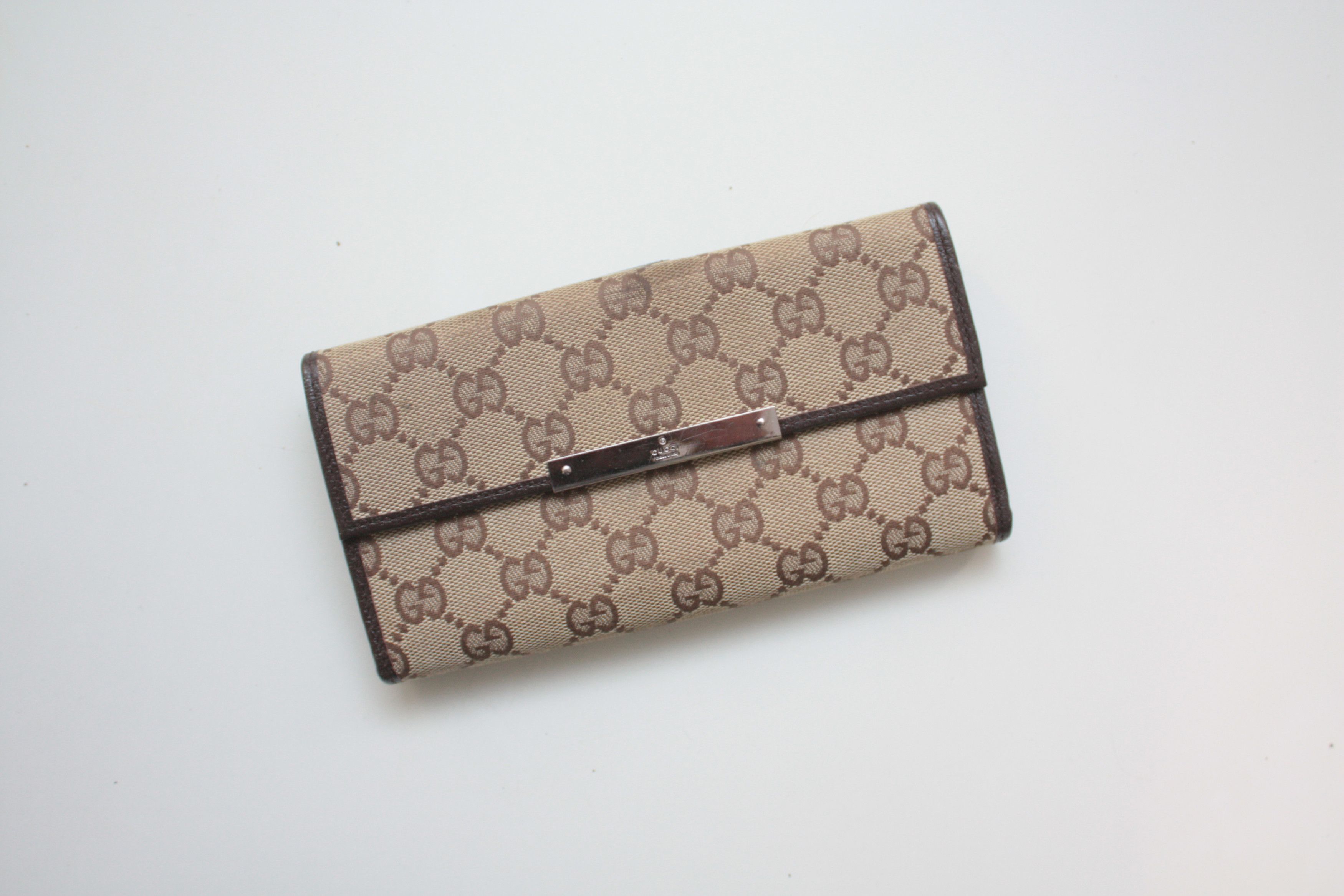 Gucci Gucci Canvas Continental Monogram Clutch Wallet 112715 3661 Size ONE SIZE - 1 Thumbnail