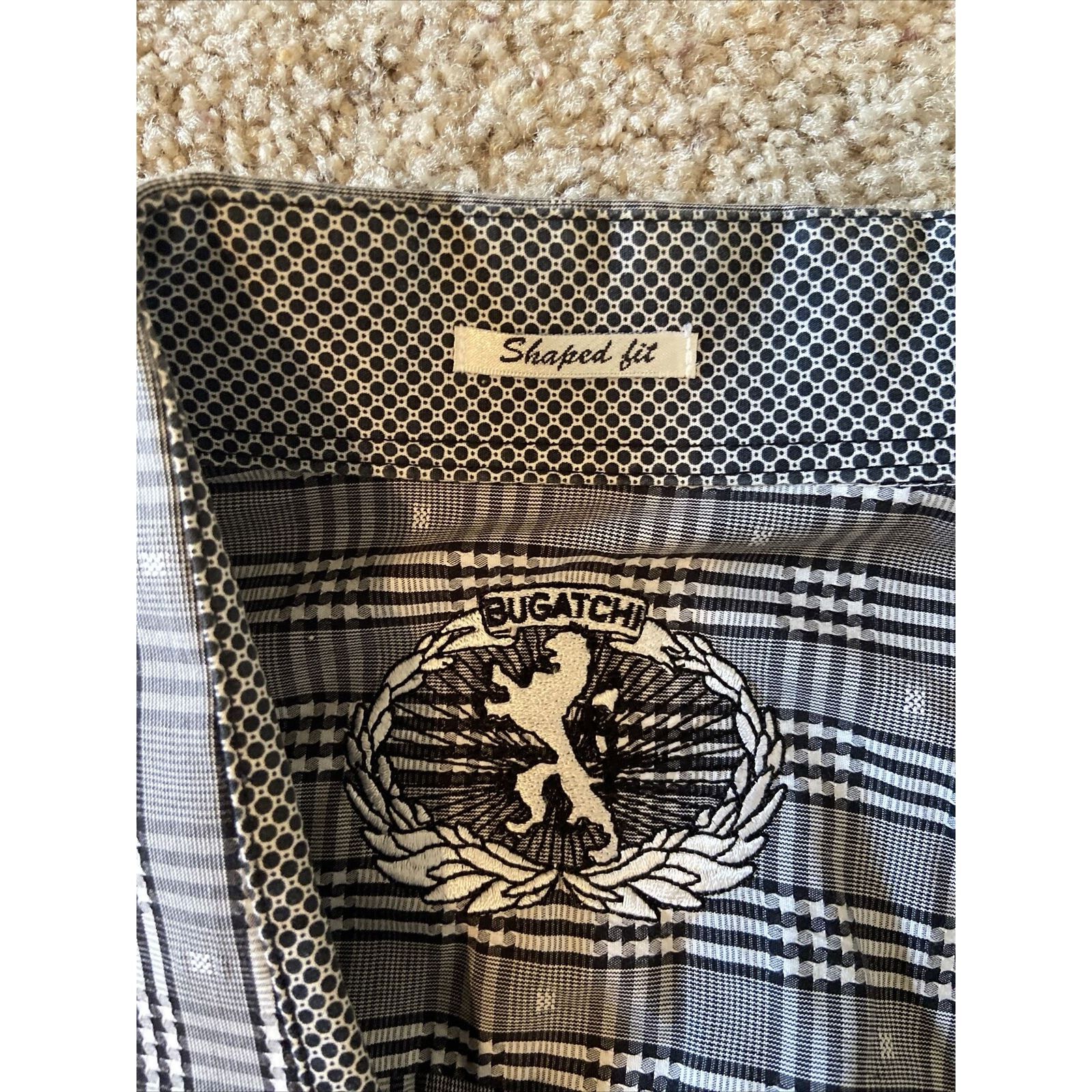 BUGATCHI Bugatchi Shaped Fit Long Sleeve Button Down Black Gray, XL Size US XL / EU 56 / 4 - 5 Thumbnail