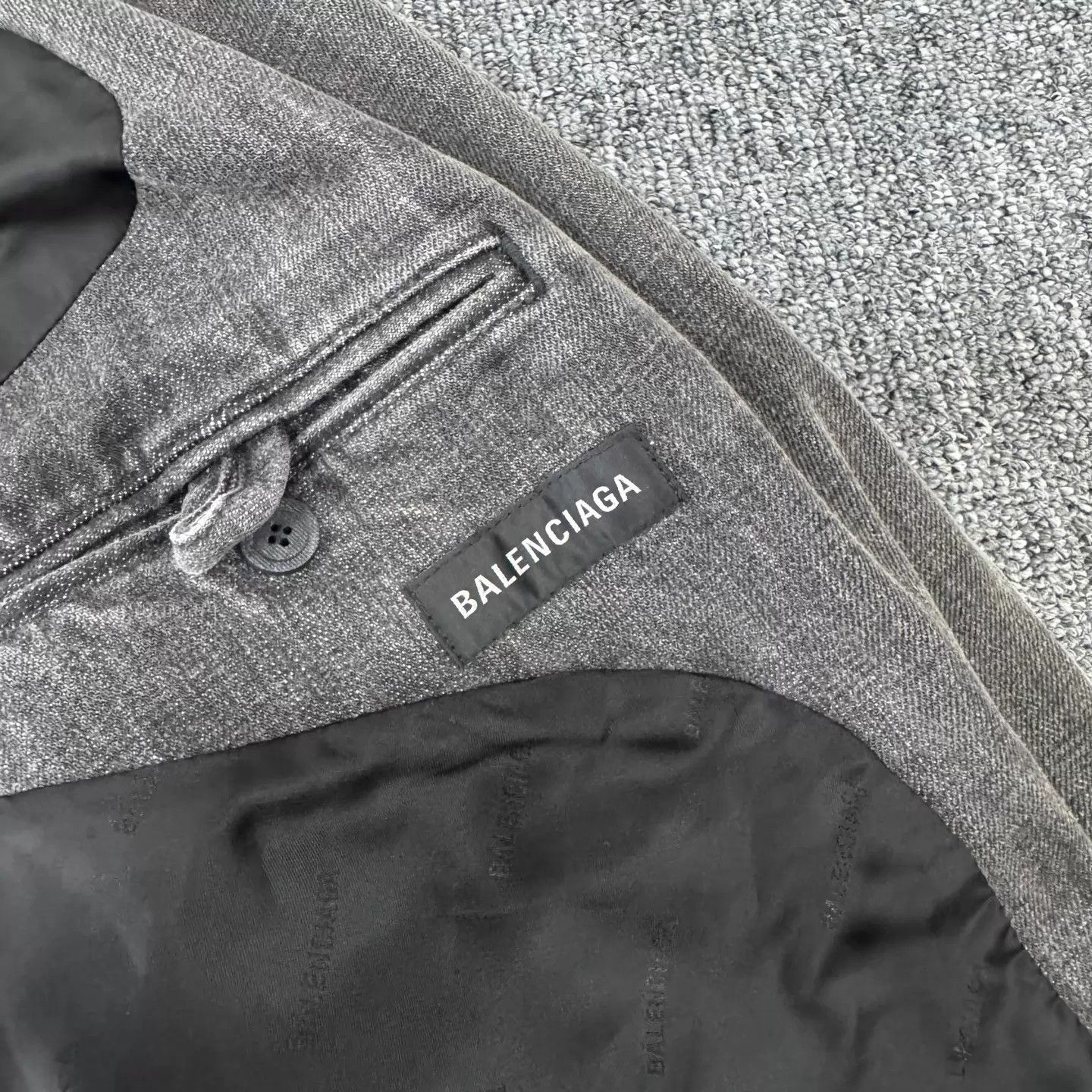 Balenciaga Balenciaga Denim Blazer Oversized Sleeve Logo Wash Gray 42 New Size M / US 6-8 / IT 42-44 - 6 Thumbnail