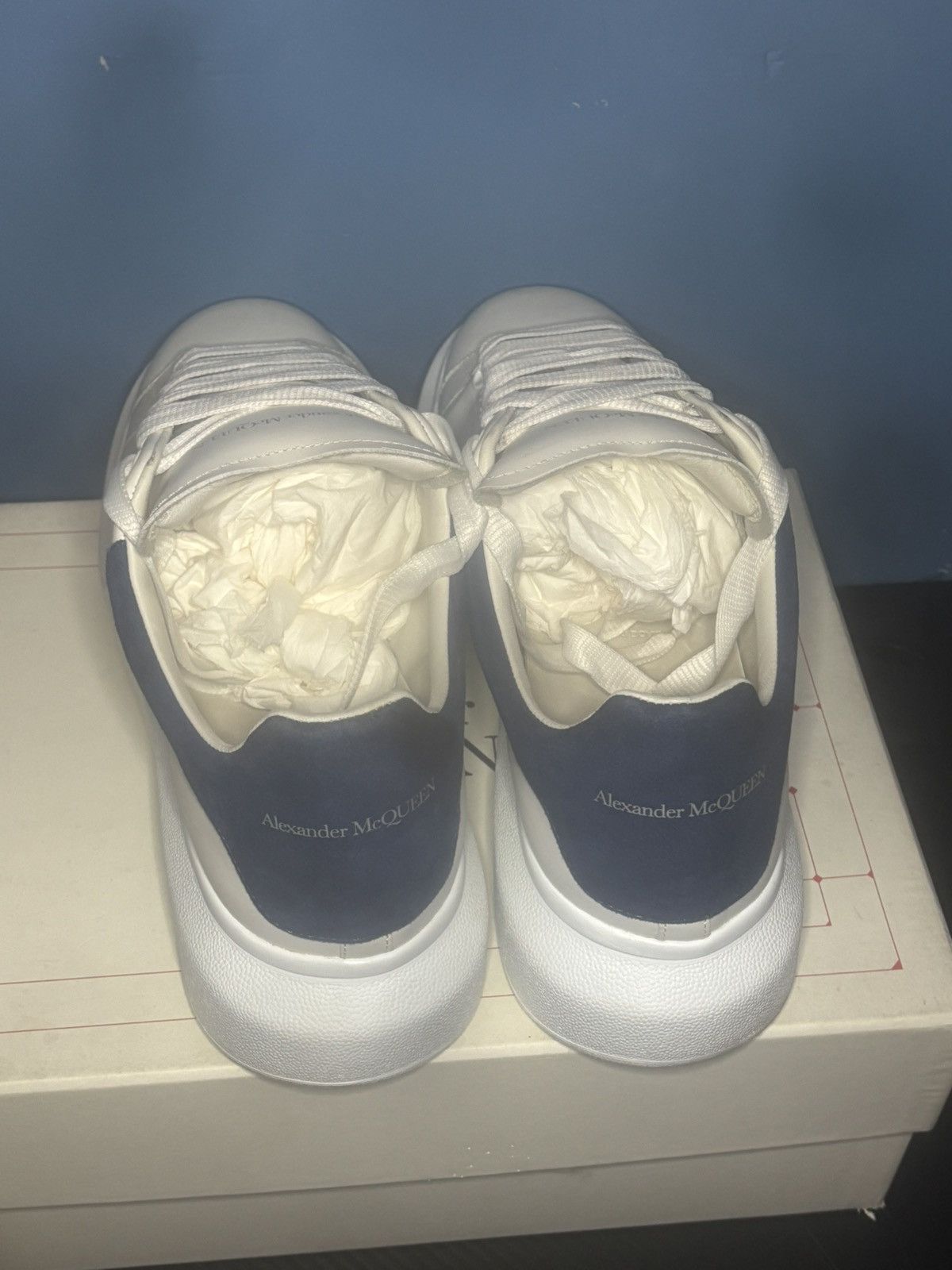 Alexander McQueen White and blue Mqueens Size US 11 / EU 44 - 4 Thumbnail