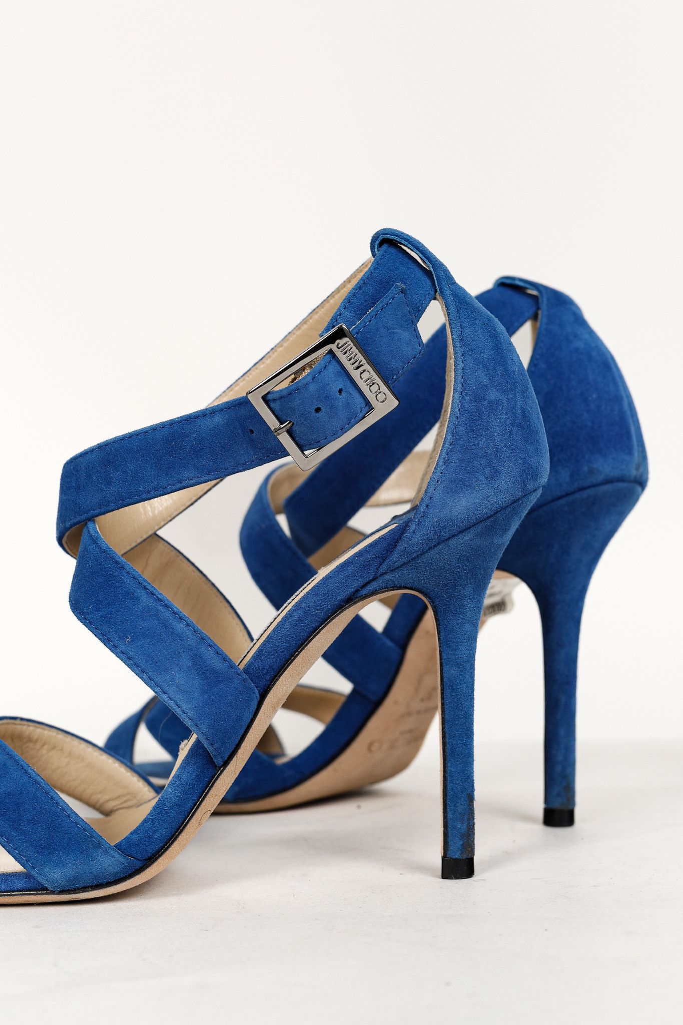Jimmy Choo Jimmy Choo Lottie Aegean Suede Strappy Sandals Size US 6.5 / IT 36.5 - 7 Thumbnail