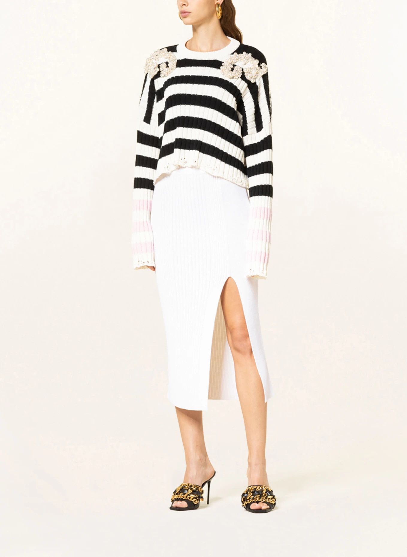Balmain o1y0625 Midi Skirt in White Size 32" / US 10 / IT 46 - 2 Thumbnail