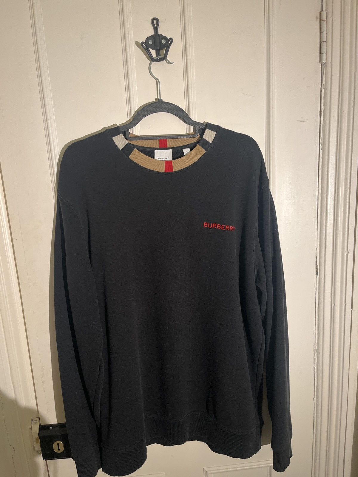 Burberry Burberry ‘Jarrad’ Check Neck Sweatshirt Size US L / EU 52-54 / 3 - 1 Thumbnail