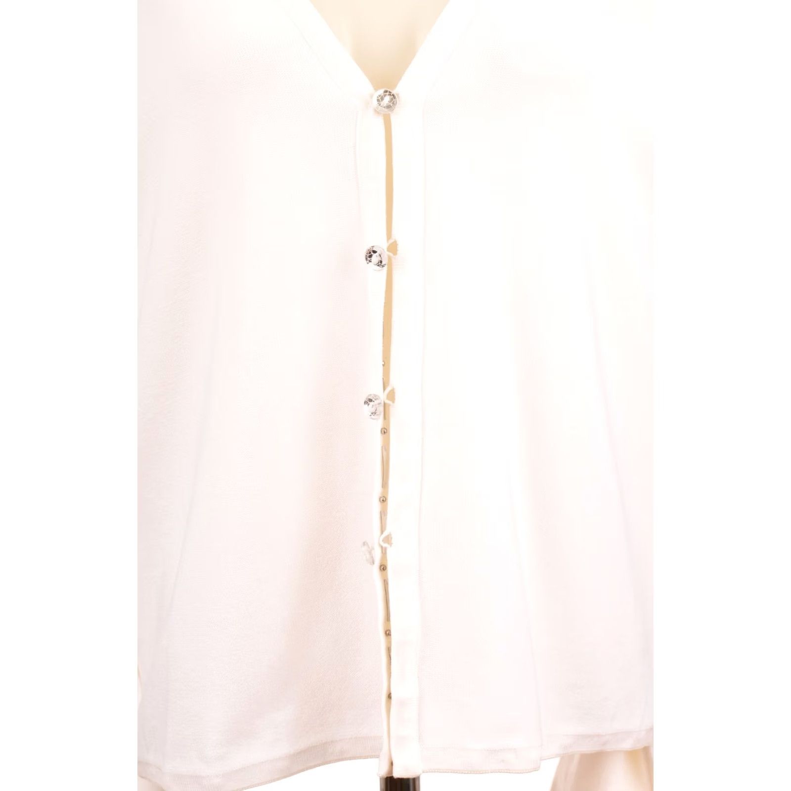 Escada VINTAGE Escada Cardigan Top Shirt Womens 42 White Cupro 88% Nylon 12% PA Germany 60cm 50cm 46cm 60cm 23.23" 90s? Size M / US 6-8 / IT 42-44 - 5 Thumbnail