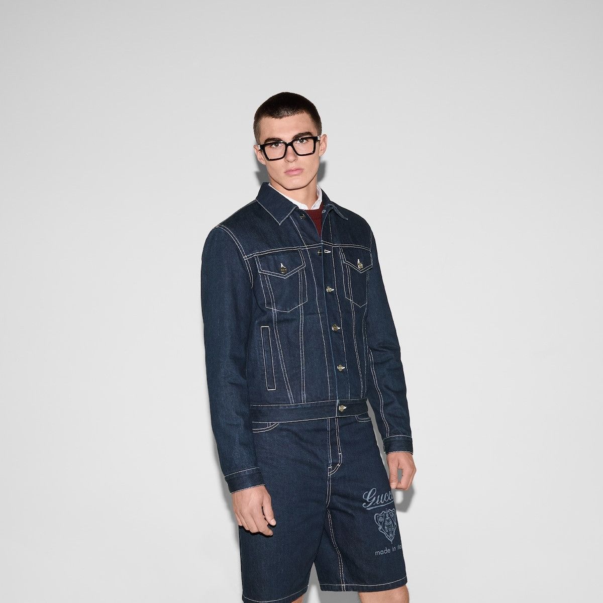 Gucci o1loc1c1125 815625 Lasered Denim Jacket in Dark Blue Size US XL / EU 56 / 4 - 3 Thumbnail