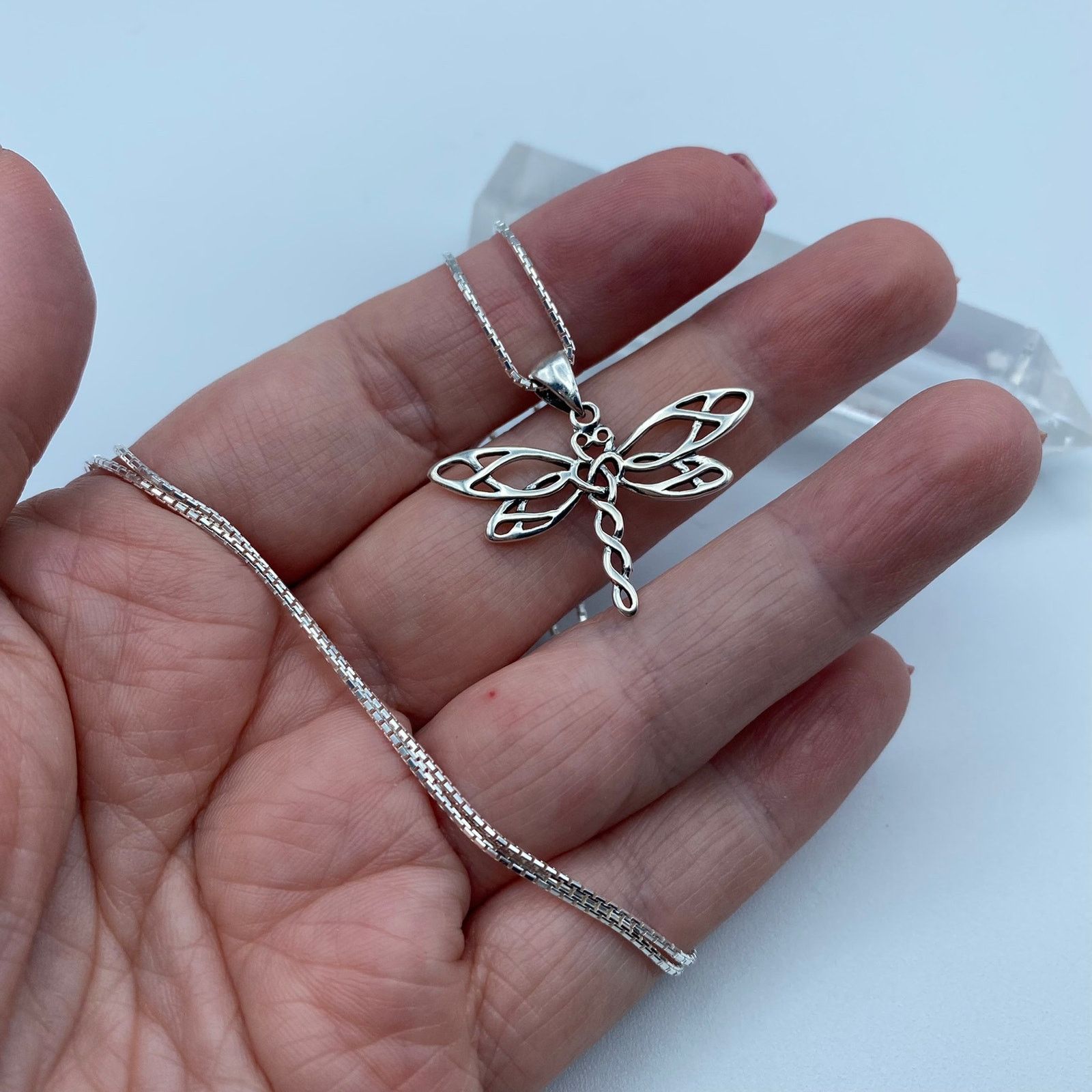 The Unbranded Brand Dragonfly Sterling Silver Necklace, Spiritual Size ONE SIZE - 5 Thumbnail