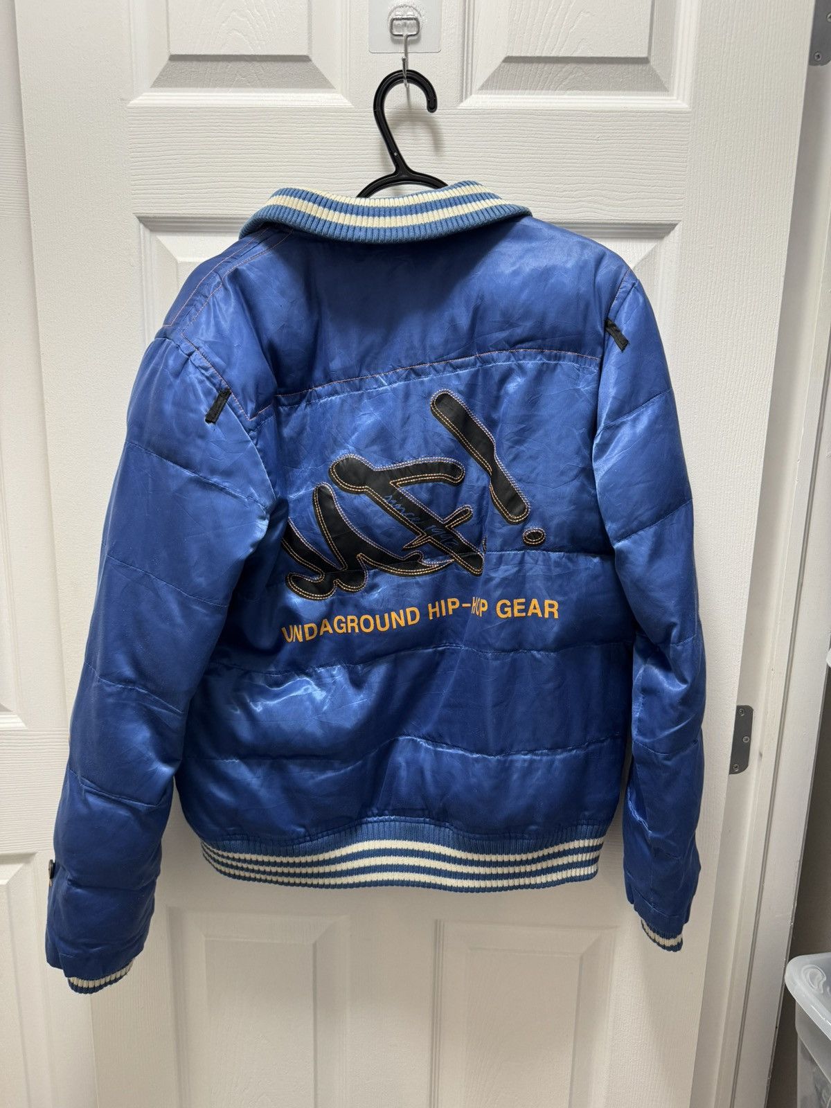 Japanese Brand Majah Flavah Underground Hip-Hop Puffer Jacket Vintage RARE Size US L / EU 52-54 / 3 - 2 Thumbnail