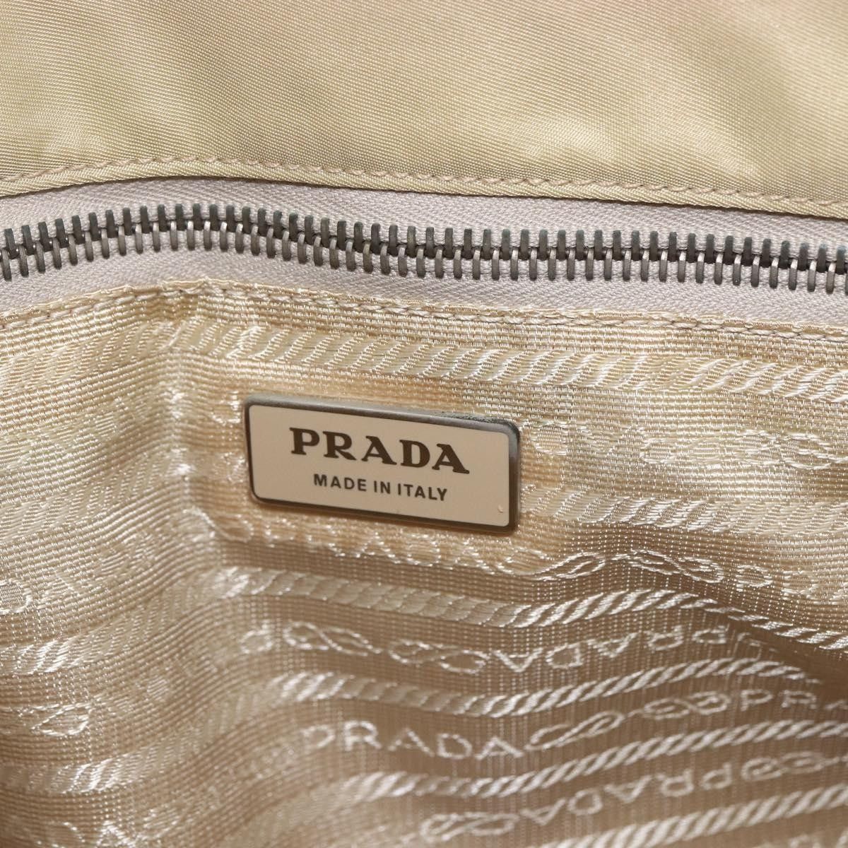 Prada PRADA Tote Bag Nylon Ivory Silver Auth 166401 - Jerrillo Size ONE SIZE - 19 Thumbnail