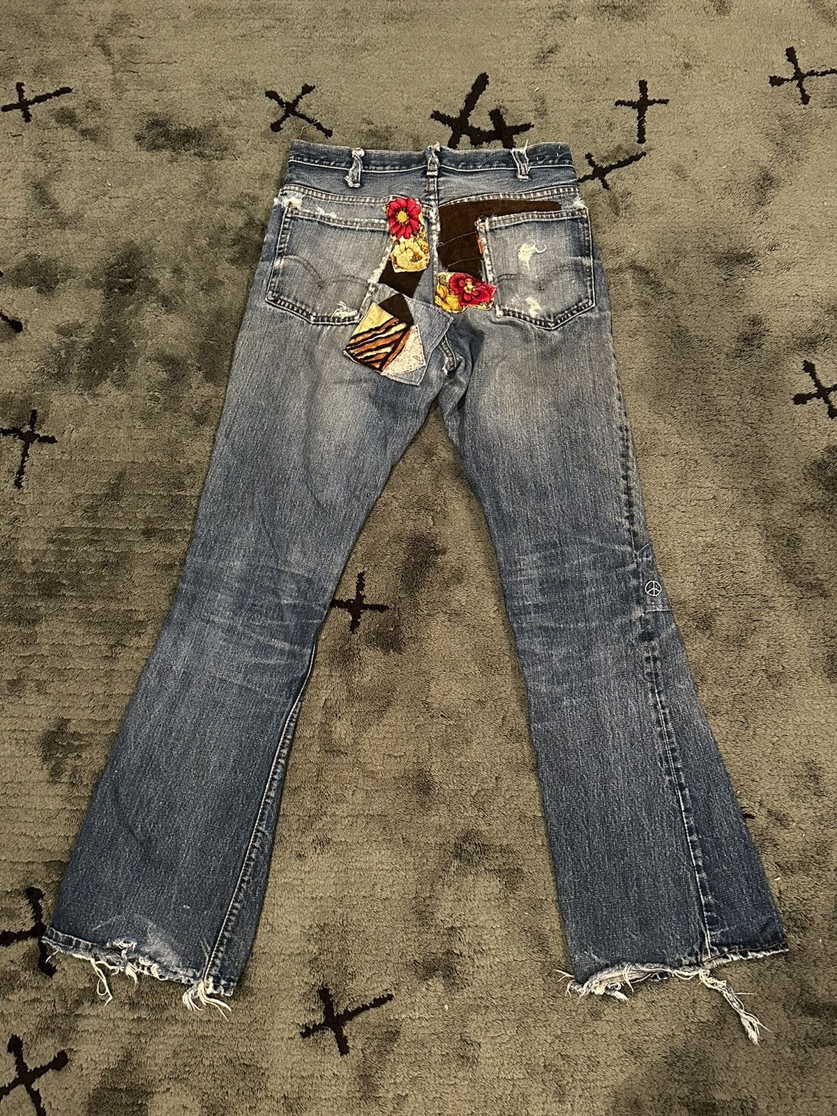 Levi's × Vintage Vintage 70’s Patchwork Big E Flared Orange Tab Levis Size US 29 - 1 Thumbnail