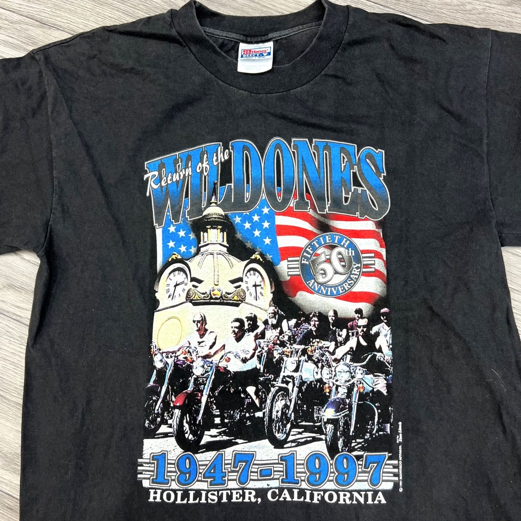 Hanes Vintage Hanes Biker Shirt Men's XL Black 1990s Graphic Tee Size L Size US L / EU 52-54 / 3 - 3 Thumbnail