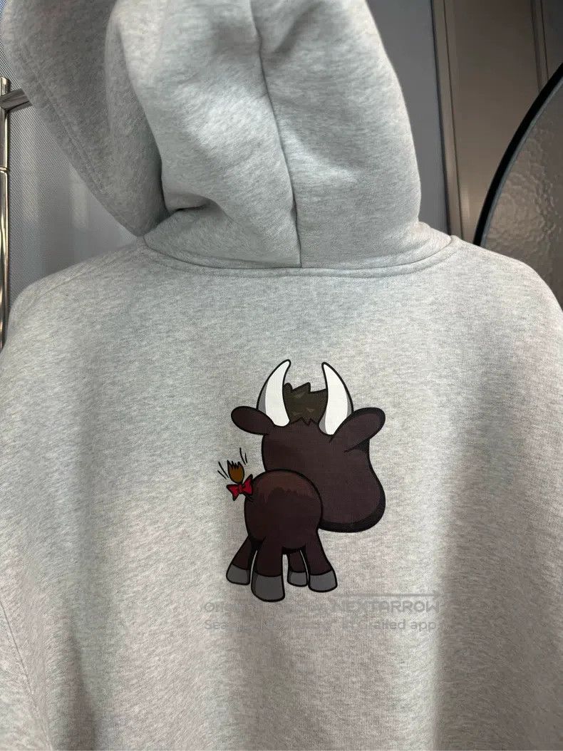 Balenciaga Balenciaga Gray Cartoon Calf Pattern Zip Hoodie Size US S / EU 44-46 / 1 - 3 Thumbnail