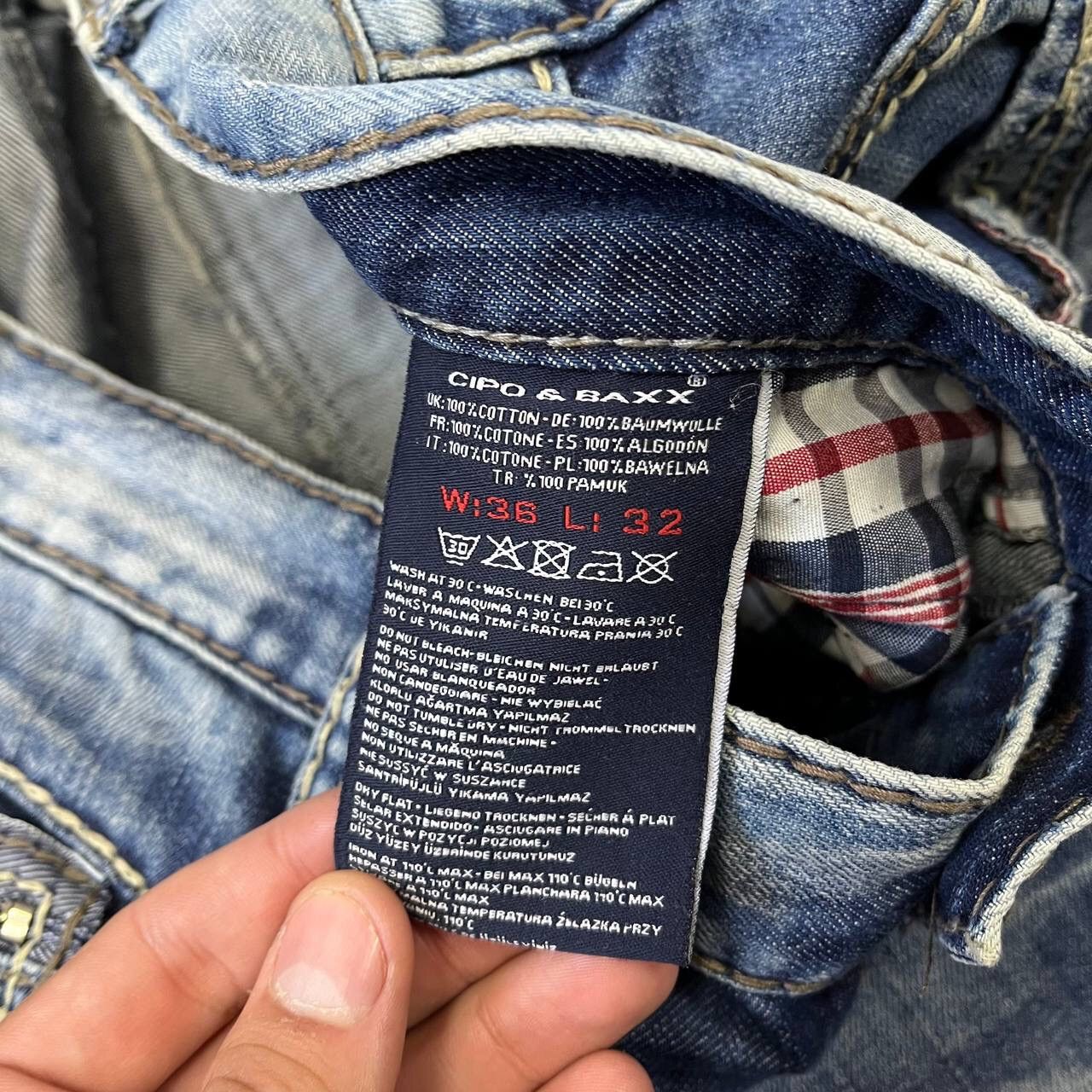 Vintage CIPO BAXX Vintage Mens Rapper Distressed Light Blue Y2K Size US 34 / EU 50 - 12 Thumbnail