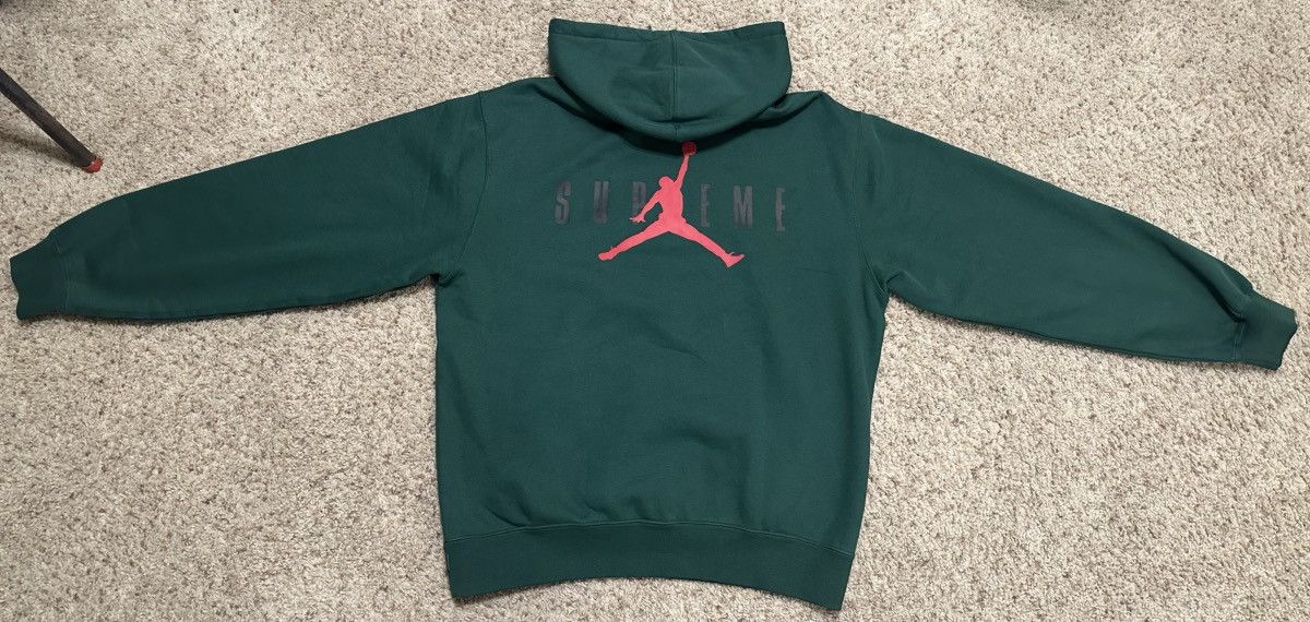 Jordan Brand × Supreme SUPREME X JORDAN HOODED SWEATSHIRT GREEN SIZE LARGE Size US L / EU 52-54 / 3 - 4 Thumbnail