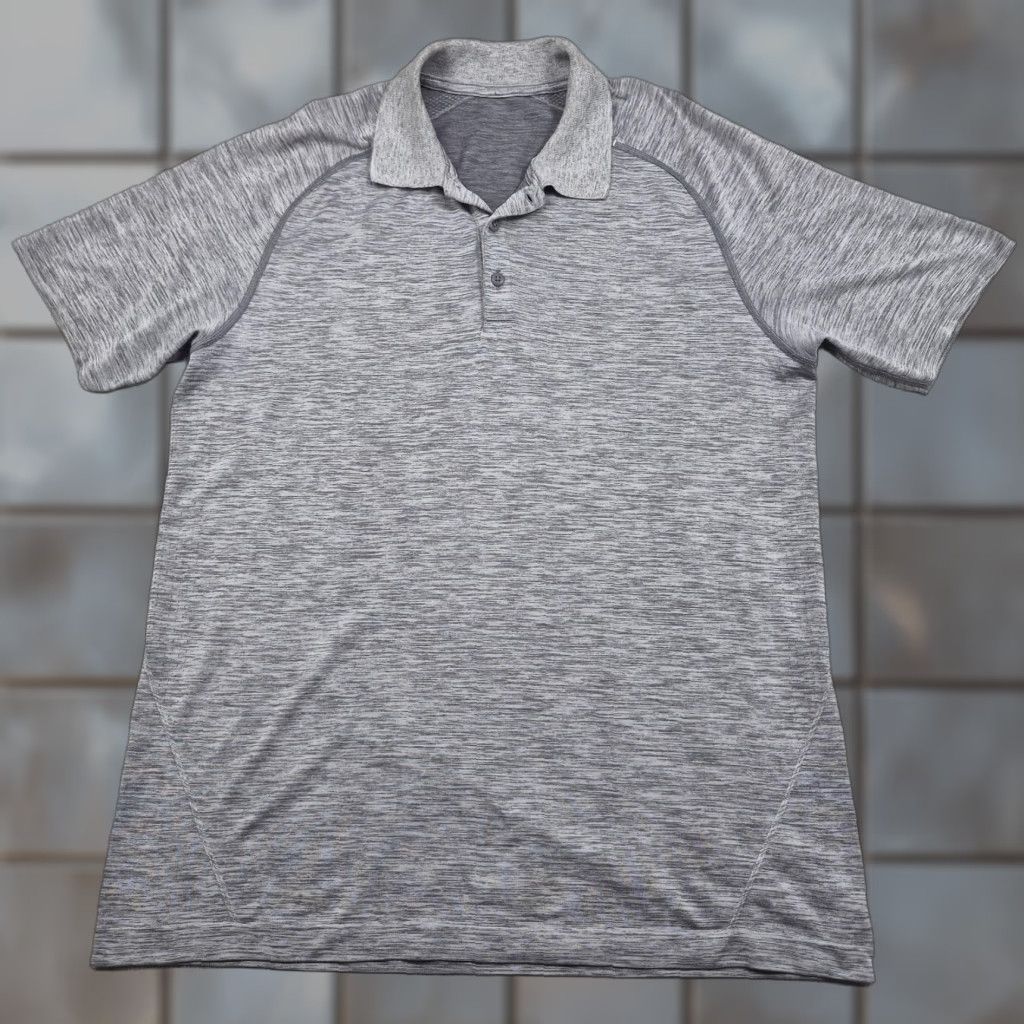 Lululemon Lululemon Polo Shirt Mens Large Gray Performance Quick Dry Stretch Golf Athletic Size US L / EU 52-54 / 3 - 1 Thumbnail