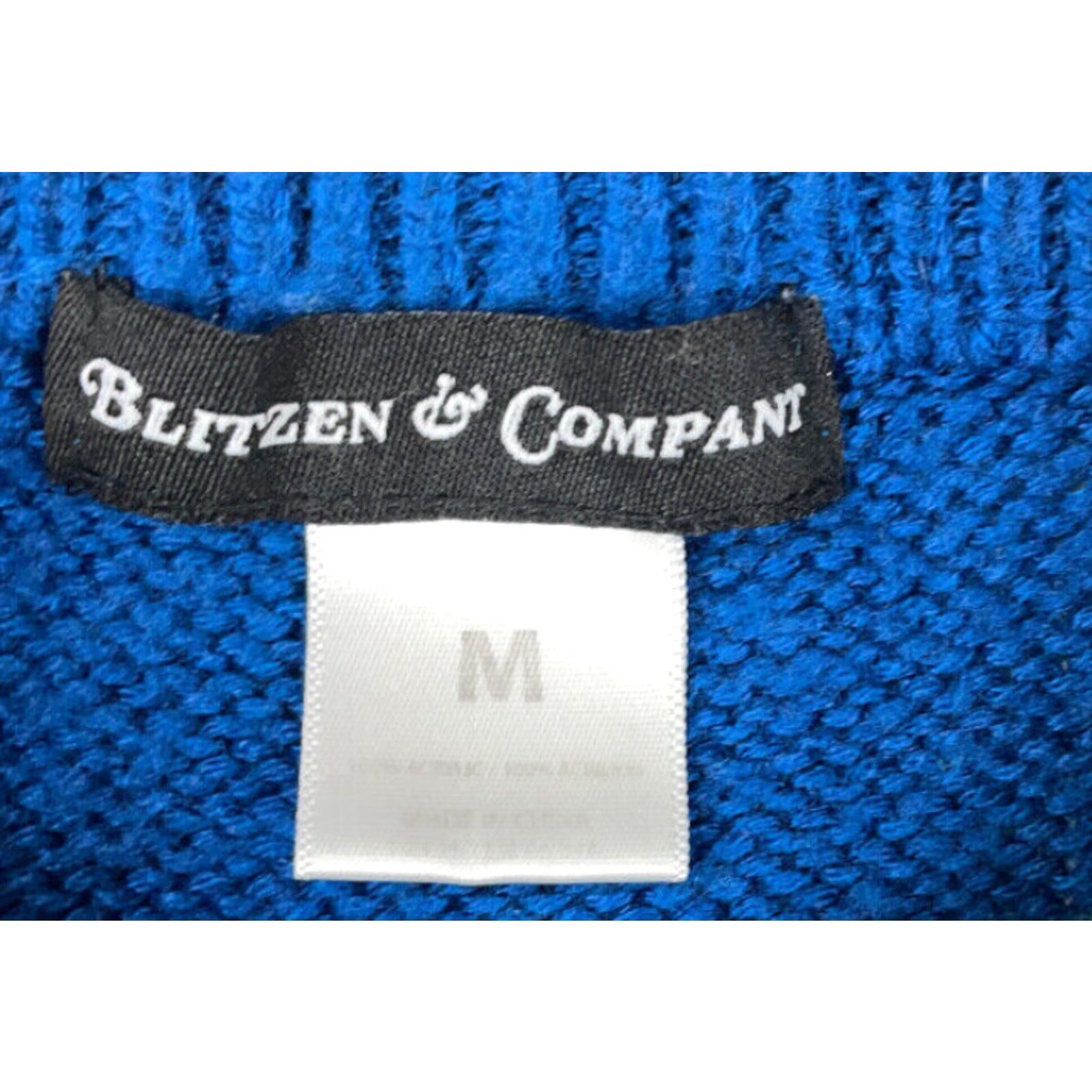 Vintage BLITZEN & COMPANY 90s Christmas Ugly Sweater Adult Medium Blue Geometric Pullover Mens Size US M / EU 48-50 / 2 - 4 Thumbnail