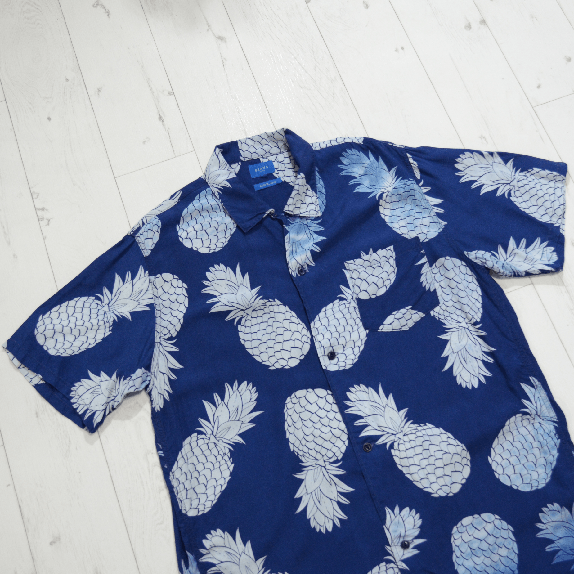 Beams Plus BEAMS Japan Aloha Camp Pineapple Print Voile Shirt In Blue Size US XL / EU 56 / 4 - 2 Thumbnail