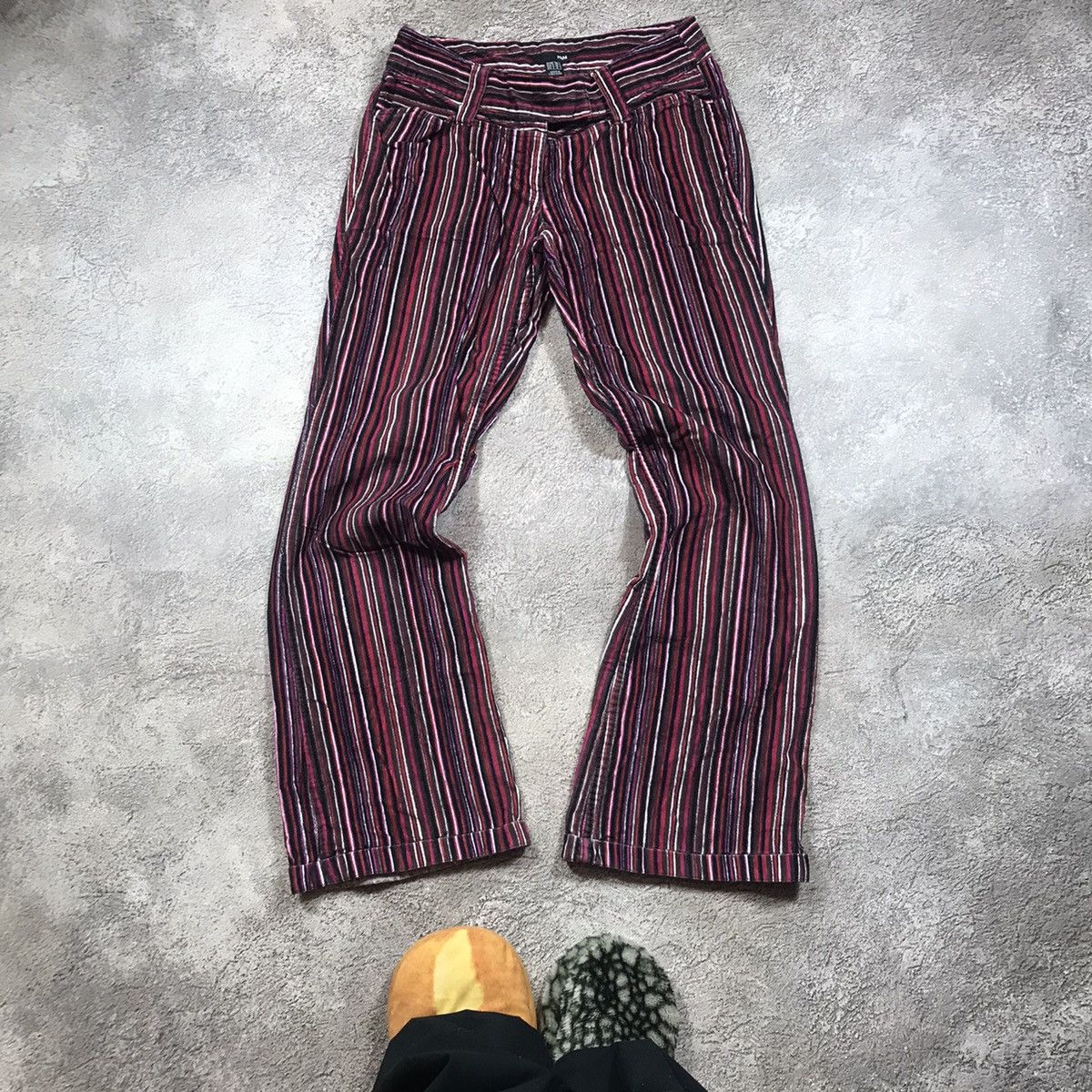 Vintage Vintage Y2K Velvet Flared Pants Low Rise Rave Aesthetic 28 Size 28" / US 6 / IT 42 - 2 Thumbnail