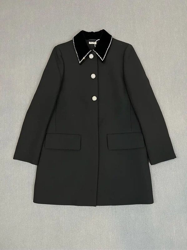 Miu Miu Black Wool Women's Coat 0089