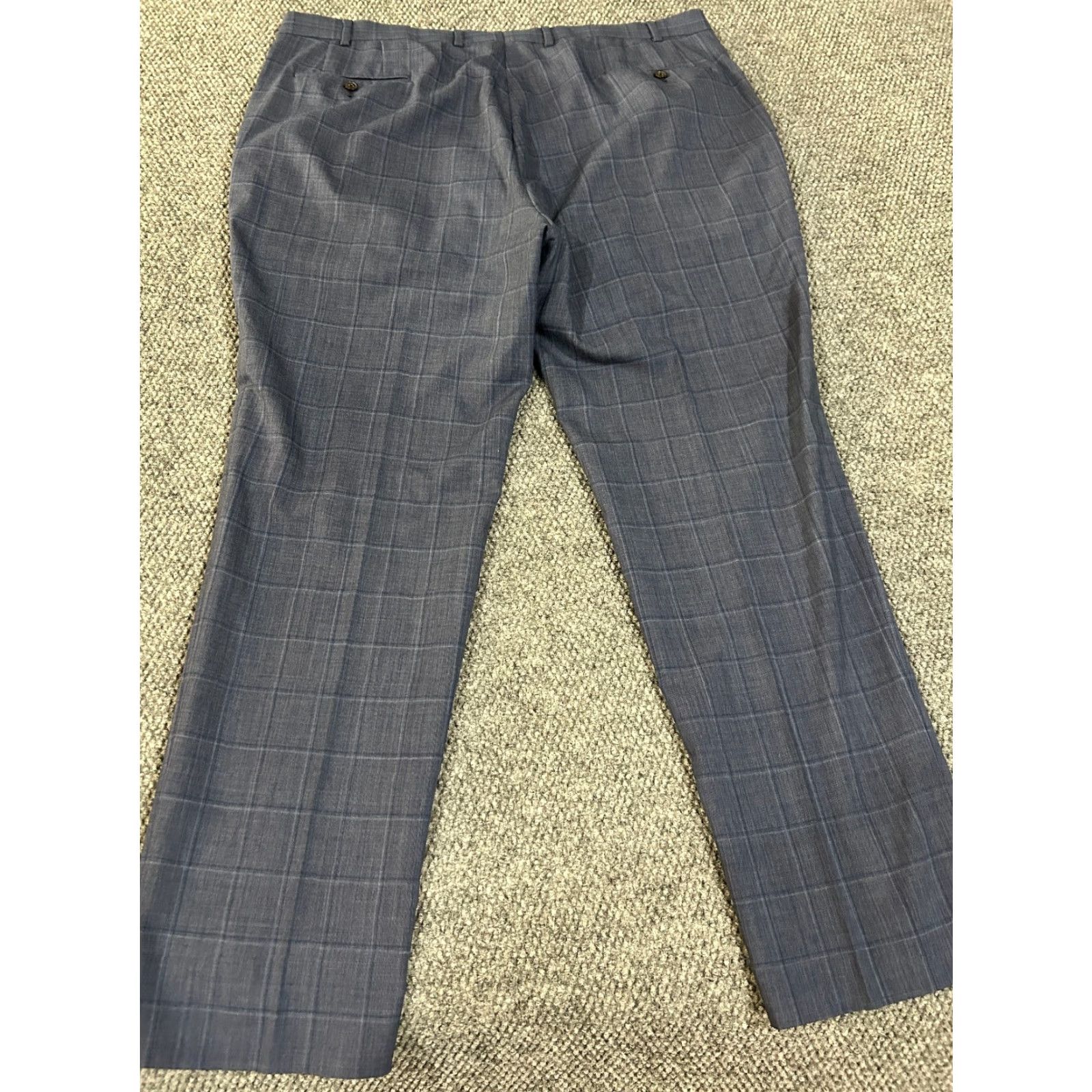 Ralph Lauren Lauren Ralph Lauren Dress Pants Mens 42x32 Blue Wool Polyester Slacks Plaid Business Formal Classic Straight Front Zip Pocket Mens Size US 42 / EU 58 - 7 Thumbnail