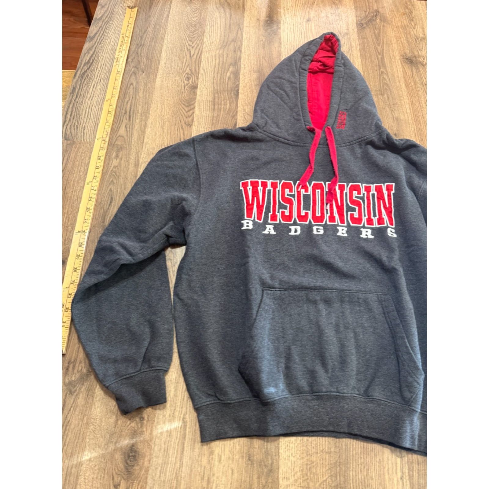 Vintage Stadium Athletics Hoodie Men's Large Gray Wisconsin Badgers Sweatshirt Size US L / EU 52-54 / 3 - 3 Thumbnail