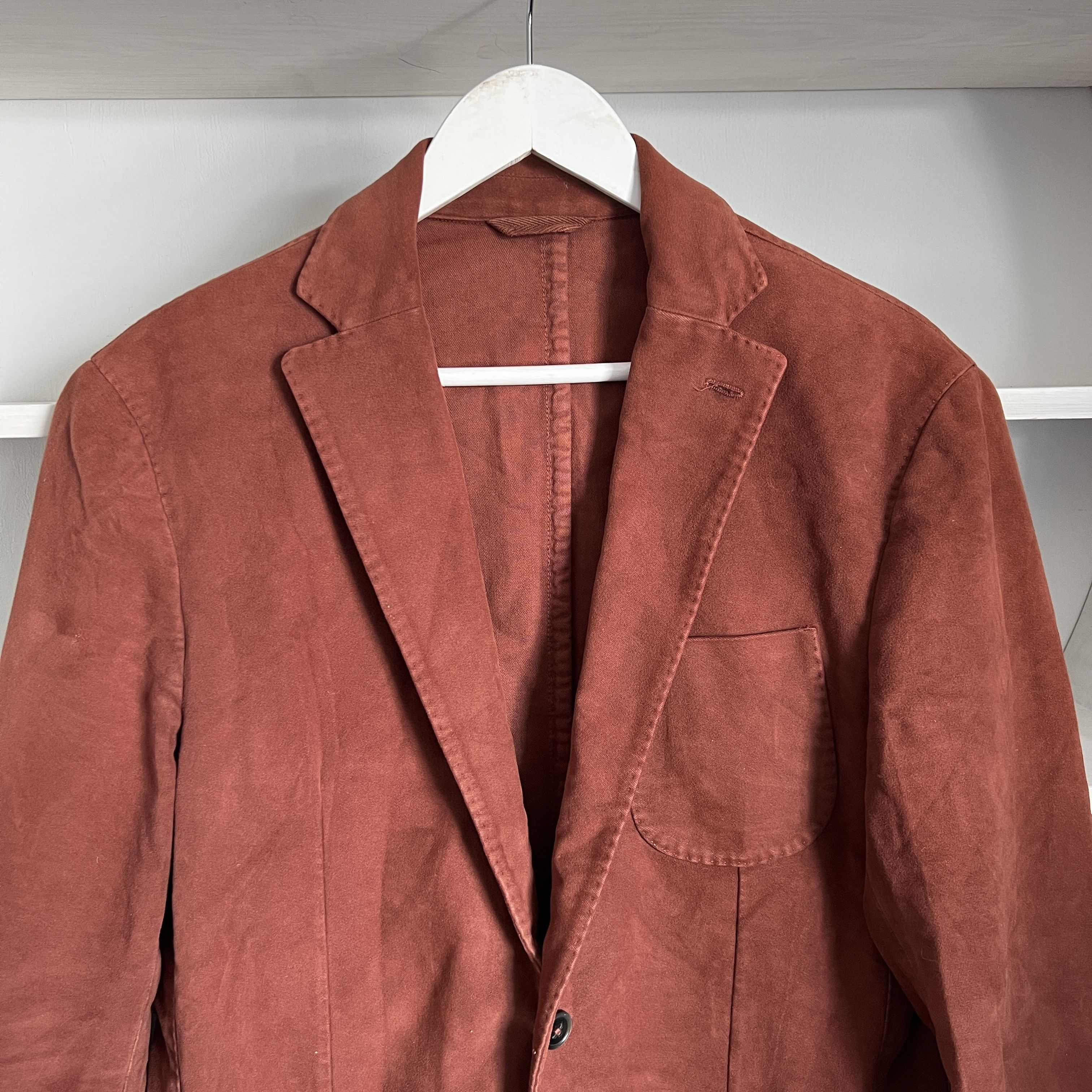 Luigi Bianchi Men's L.B.M 1911 Cotton Casual Red Blazer Jacket Size 46R - 4 Thumbnail