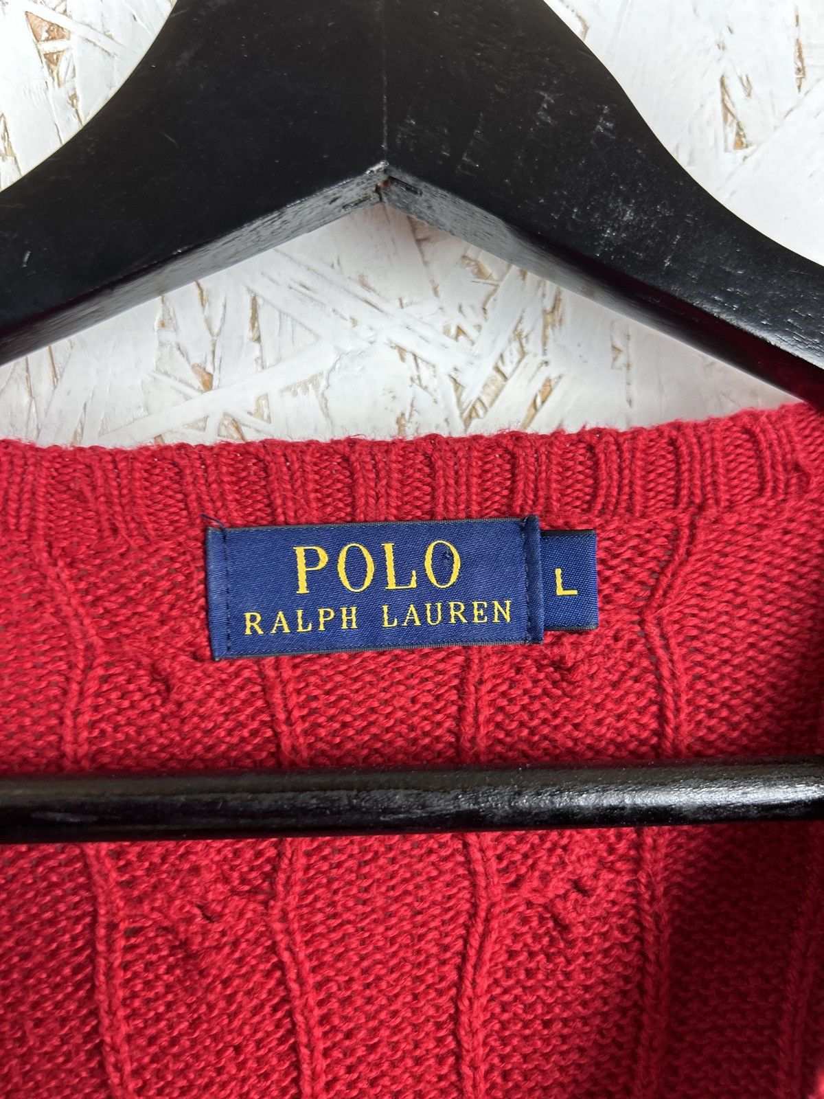 Polo Ralph Lauren Polo By Ralph Lauren Cable Knit Sweater In Red Size L Size US L / EU 52-54 / 3 - 6 Thumbnail
