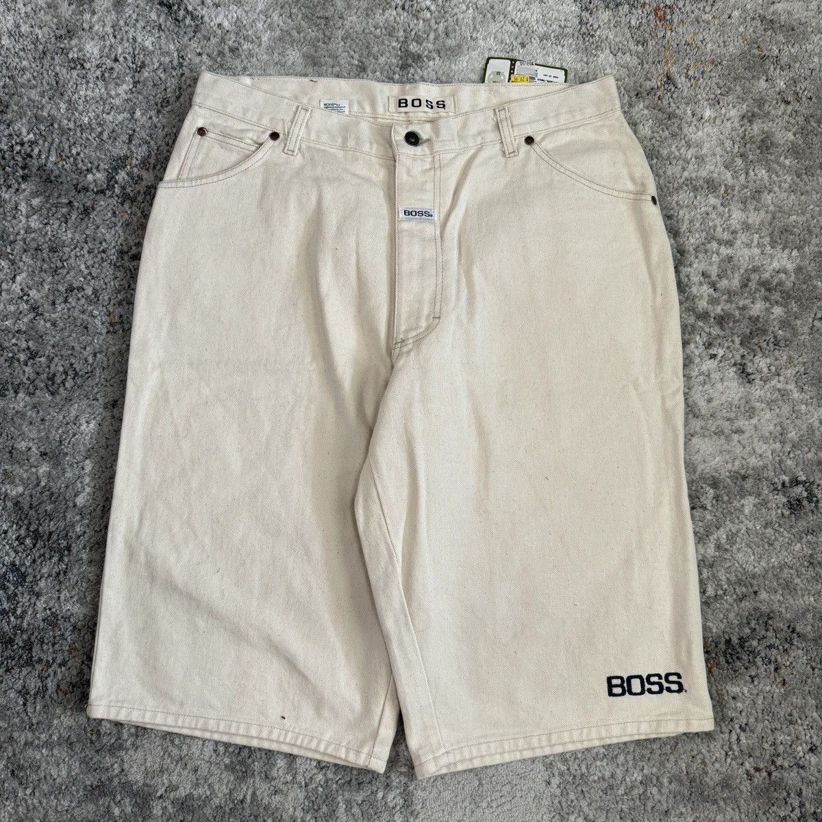 JNCO × Vintage Vintage 80s boss baggy wide leg embroidered shorts Size US 38 / EU 54 - 2 Thumbnail