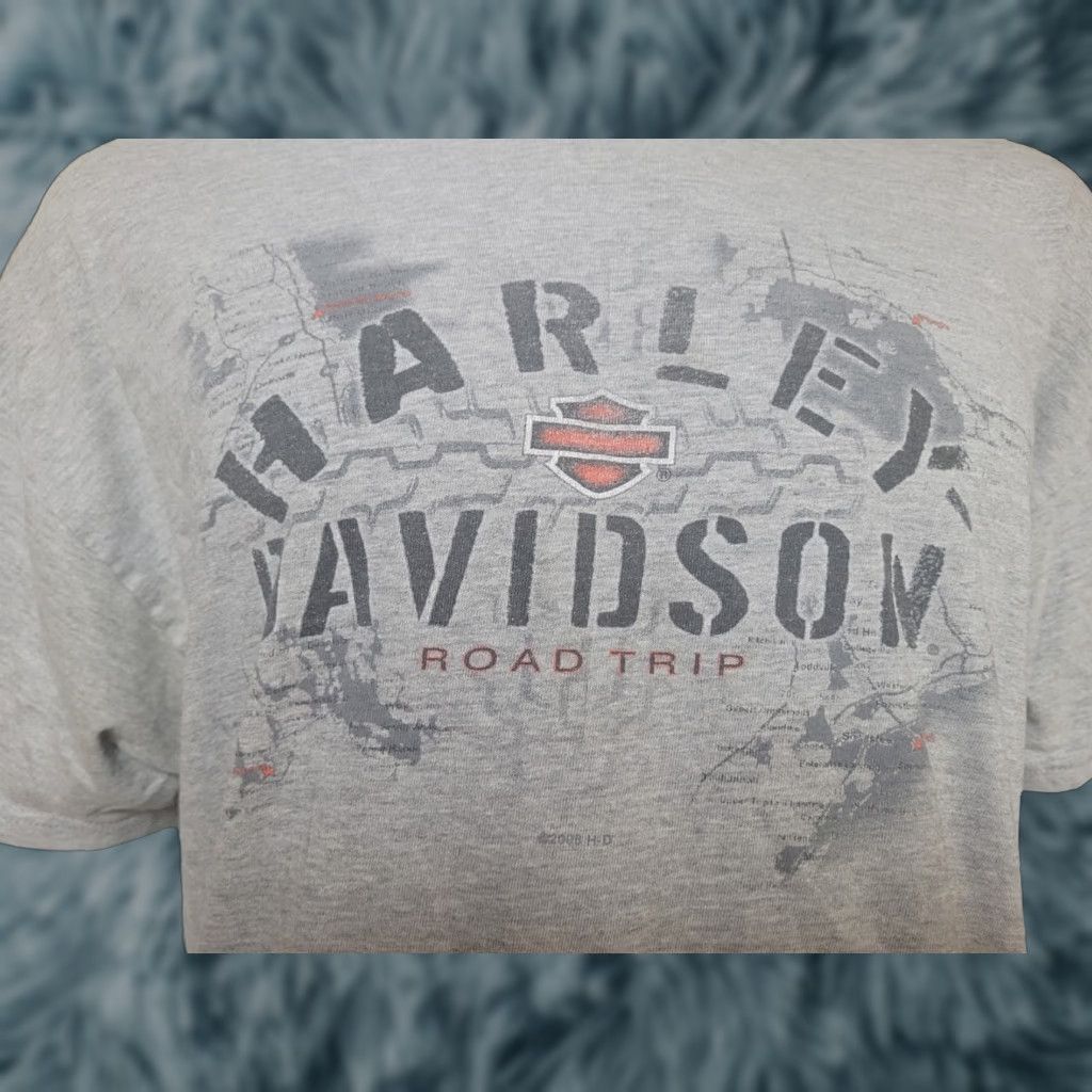 Harley Davidson VTG Harley-Davidson T Shirt Graphic Tee Men 2XL Gray Cotton Blend Short Sleeve Crew Neck Biker Motorcycle Little River Tifton GA Size US XXL / EU 58 / 5 - 1 Thumbnail
