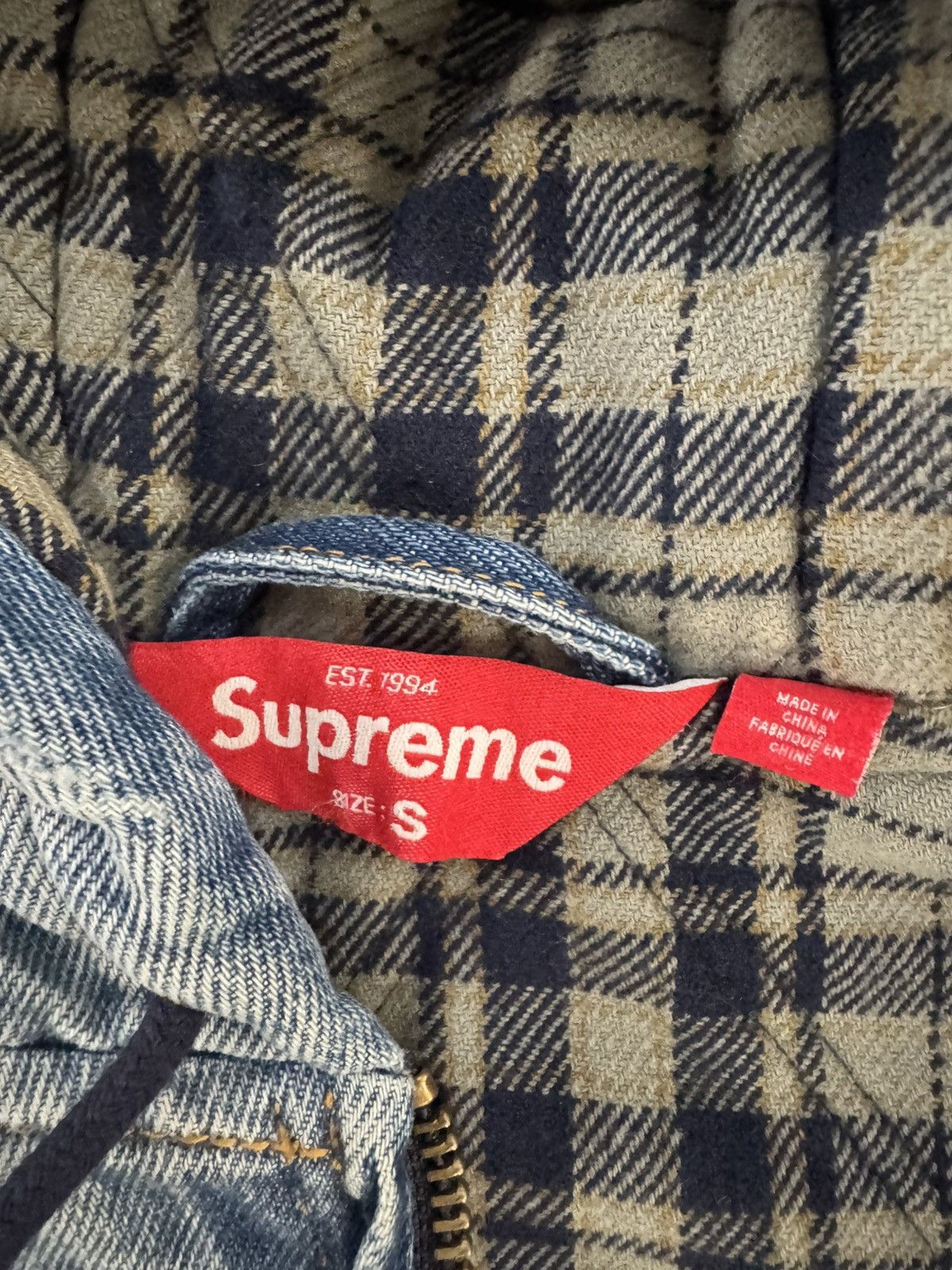 Supreme Supreme Reflective Arc Hooded Work Jacket Denim Sz S used Size US S / EU 44-46 / 1 - 7 Thumbnail