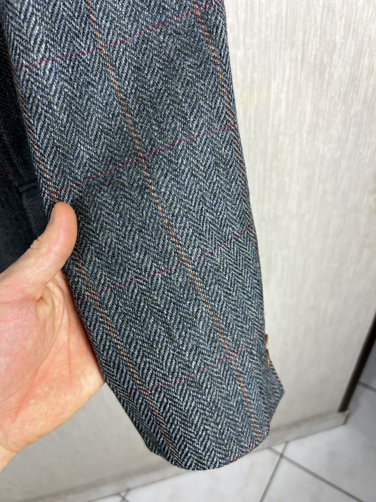 SCABAL Vintage 80s Scabal wool herringbone blazer jacket tweed Size US L / EU 52-54 / 3 - 7 Thumbnail