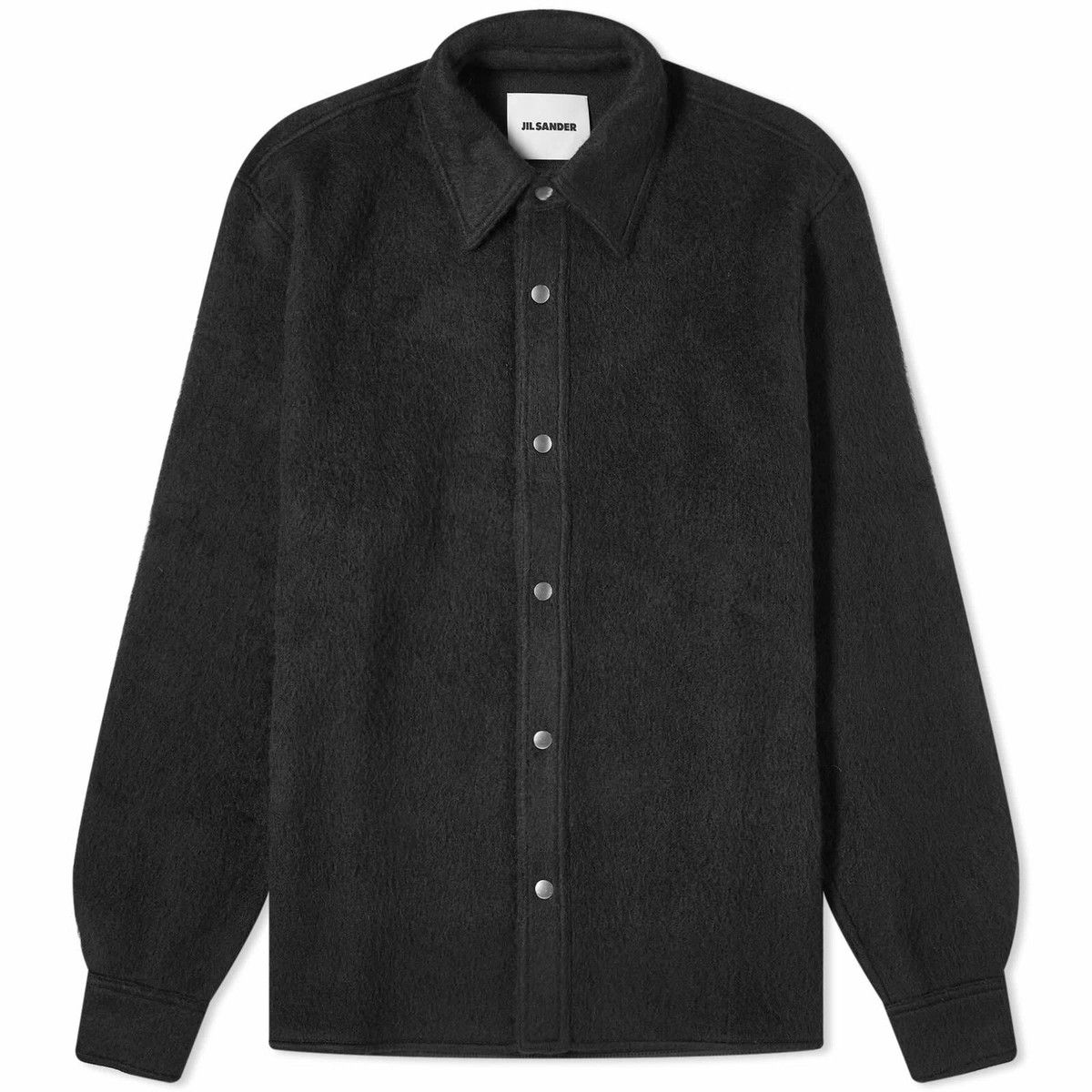 Jil Sander o1loc1c1124 Wool Mohair Overshirt in Black Size US M / EU 48-50 / 2 - 1 Thumbnail