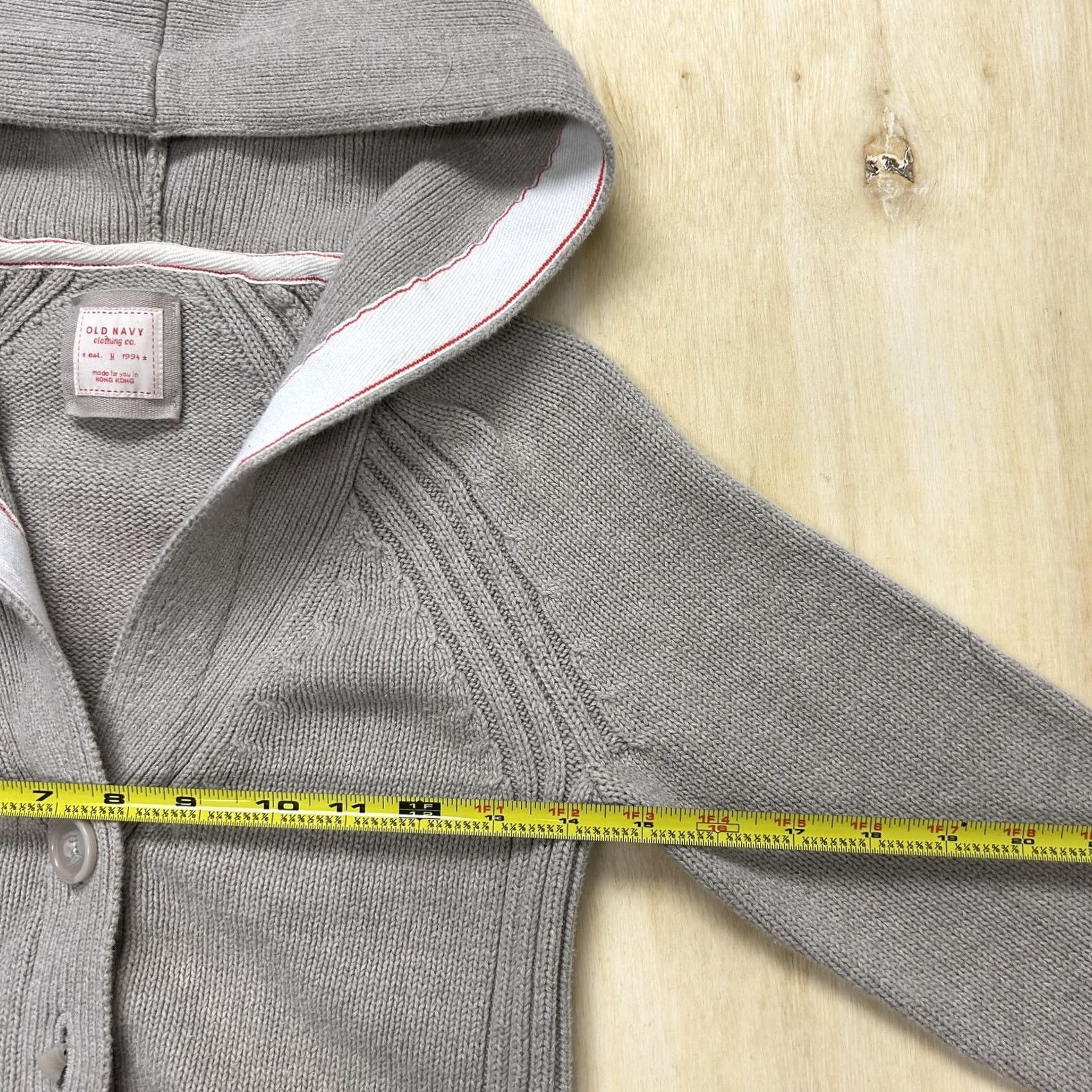 Old Navy Y2K Old Navy Cardigan Sweater Women Medium Gray Hooded Button Front Pockets Knit Size M / US 6-8 / IT 42-44 - 4 Thumbnail
