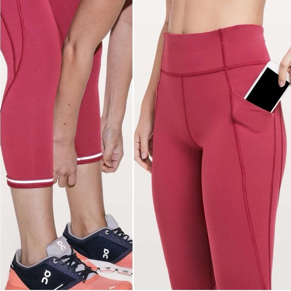 Lululemon Lululemon Time To Sweat Crop Legging Star Ruby Berry Pink 6 Size 28" / US 6 / IT 42 - 10 Thumbnail