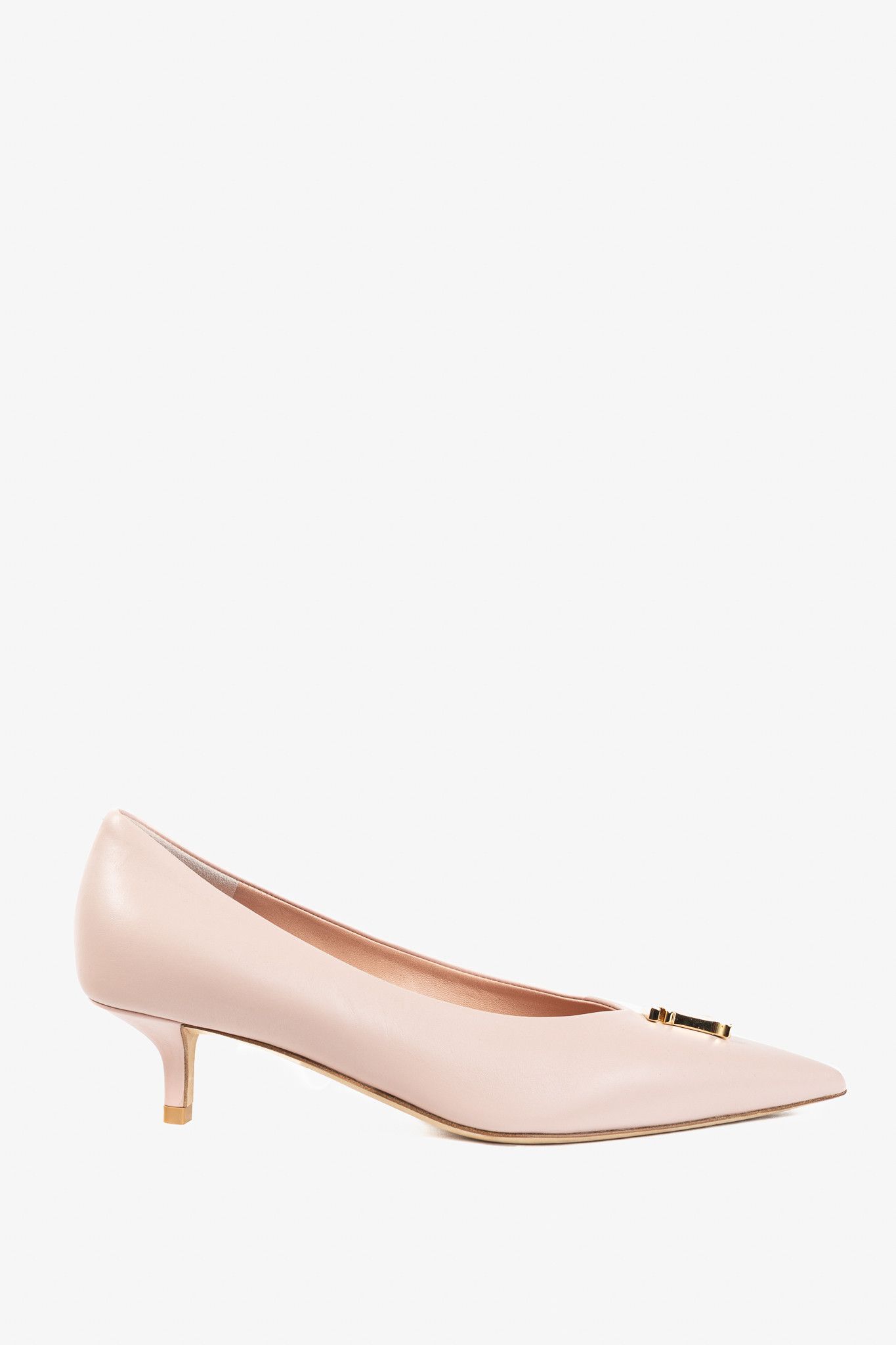 Burberry Burberry Ezra 40 Pink Leather TB-Monogram Pointed-Toe Pumps Size US 5.5 / IT 35.5 - 1 Thumbnail