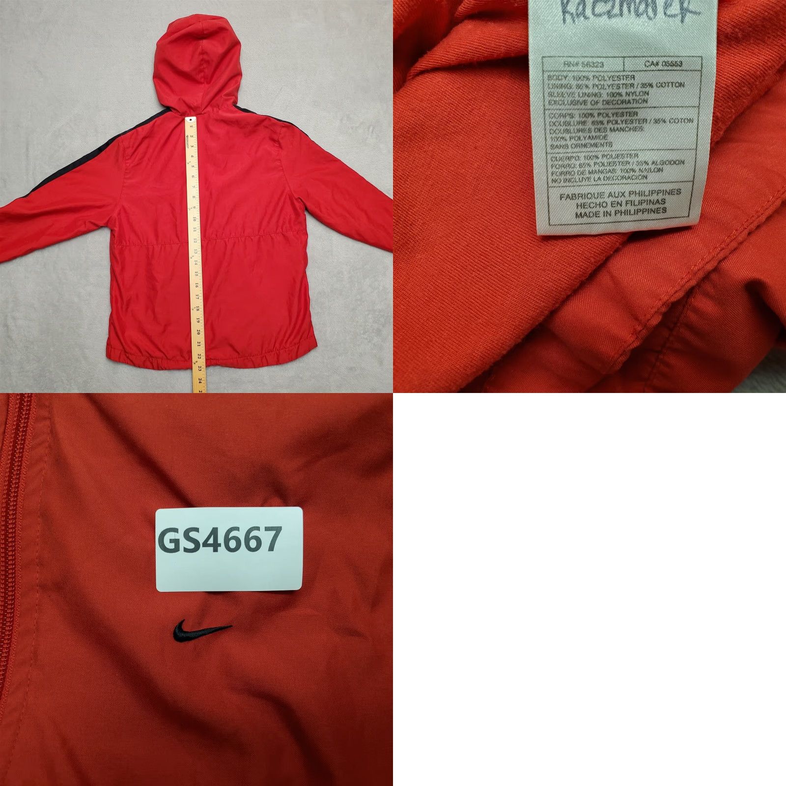 Nike VINTAGE Nike Hoodie Womens S Red Hooded Jacket Swoosh Logo Casual Outdoors Jacket Size S / US 4 / IT 40 - 8 Thumbnail