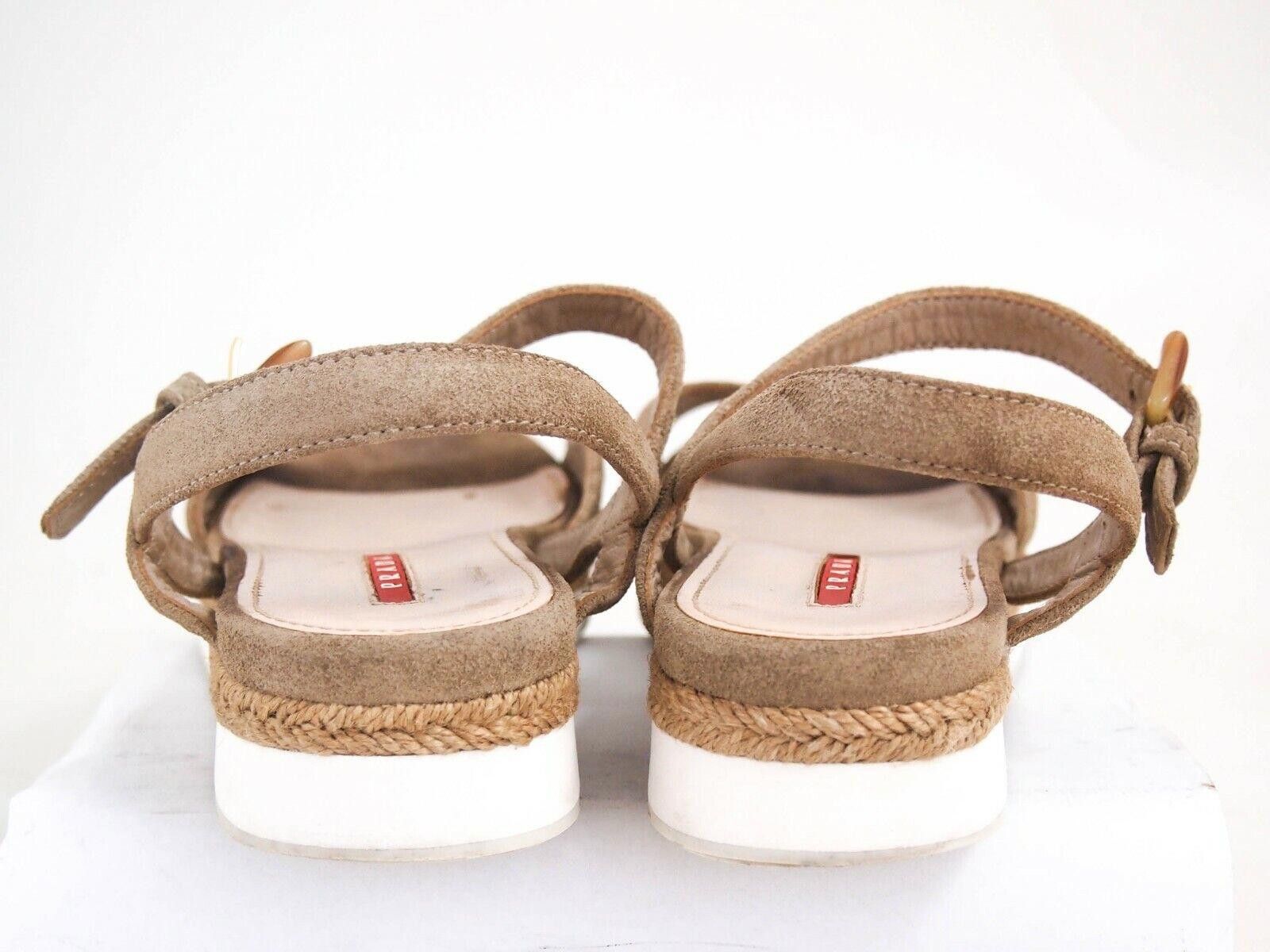 Prada Prada Open Toe Sandals Beige Suede Womens US 6 EU 36 Size US 6 / IT 36 - 7 Thumbnail