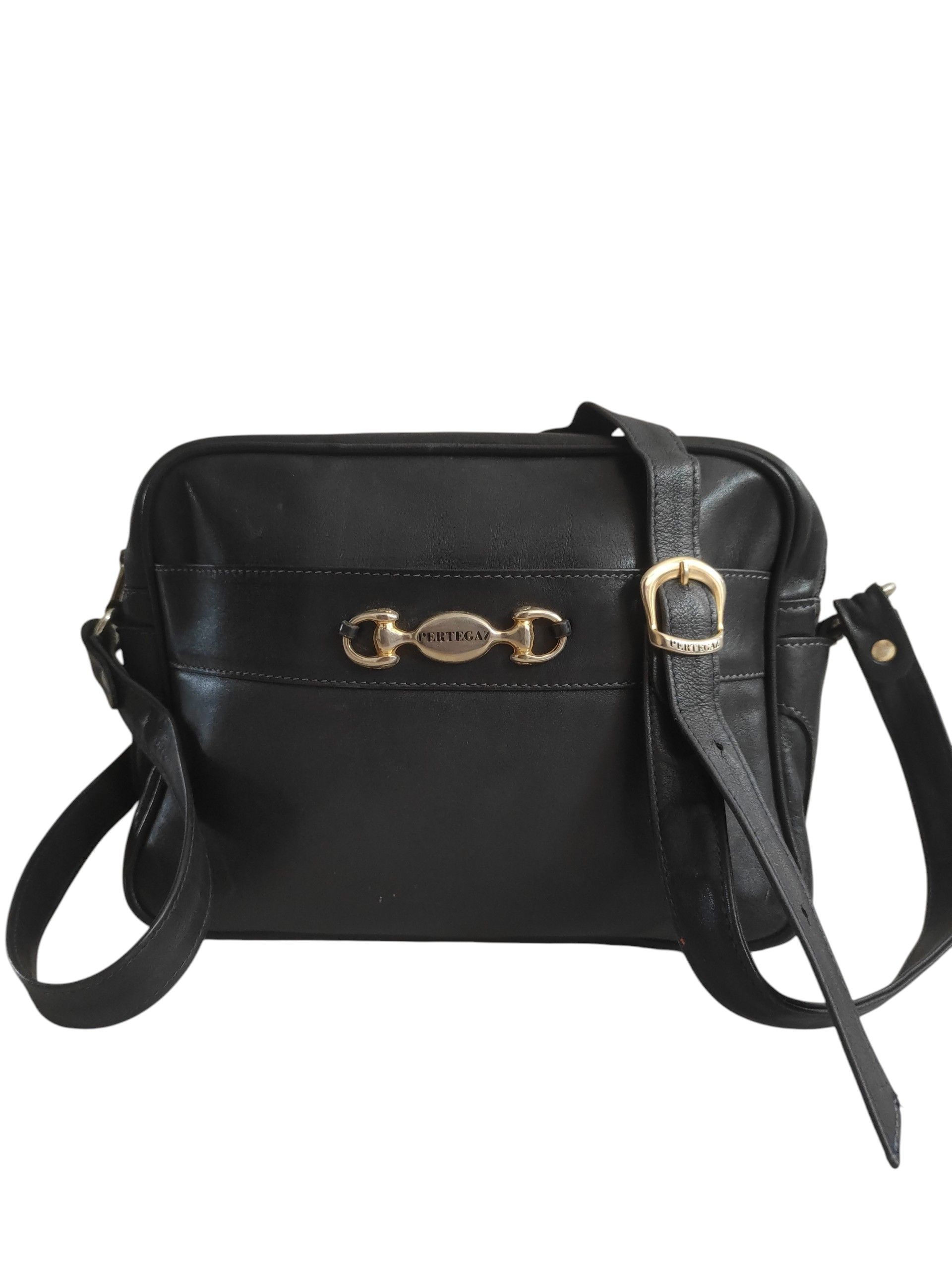 Other Vintage Pertegaz Genuine Leather Shoulder Bag Dark Blue Size ONE SIZE - 2 Thumbnail
