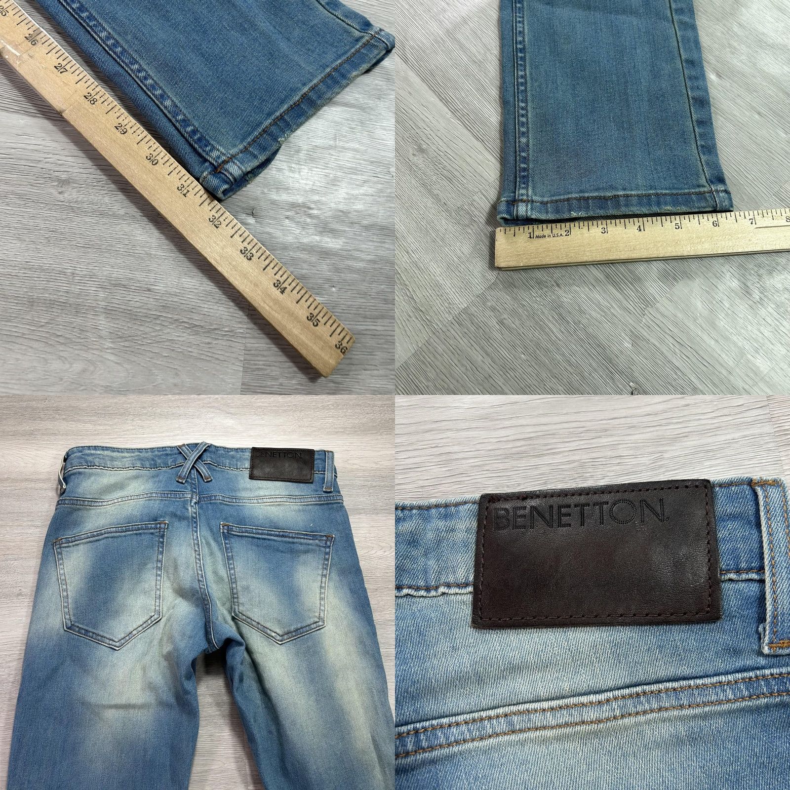 Benetton Benetton Jeans Mens 30x32 Blue Slim Stretch Denim Medium Wash Size US 30 / EU 46 - 9 Thumbnail