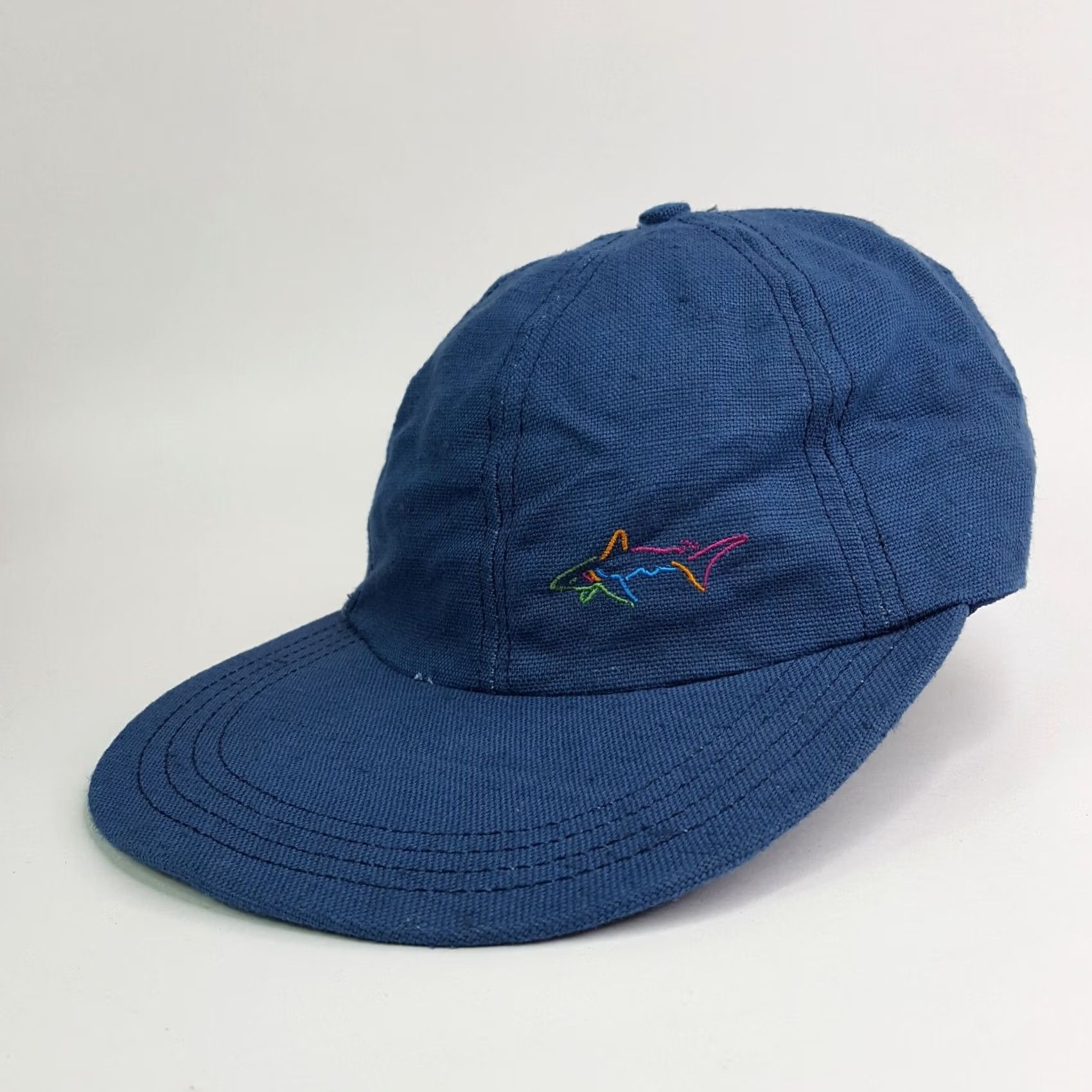 Reebok VINTAGE Greg Norman Shark Logo Snapback Reebok Golf Hat Baseball Cap Adjustable Blue 90s Golf Logo Mens Hat Size ONE SIZE - 3 Thumbnail