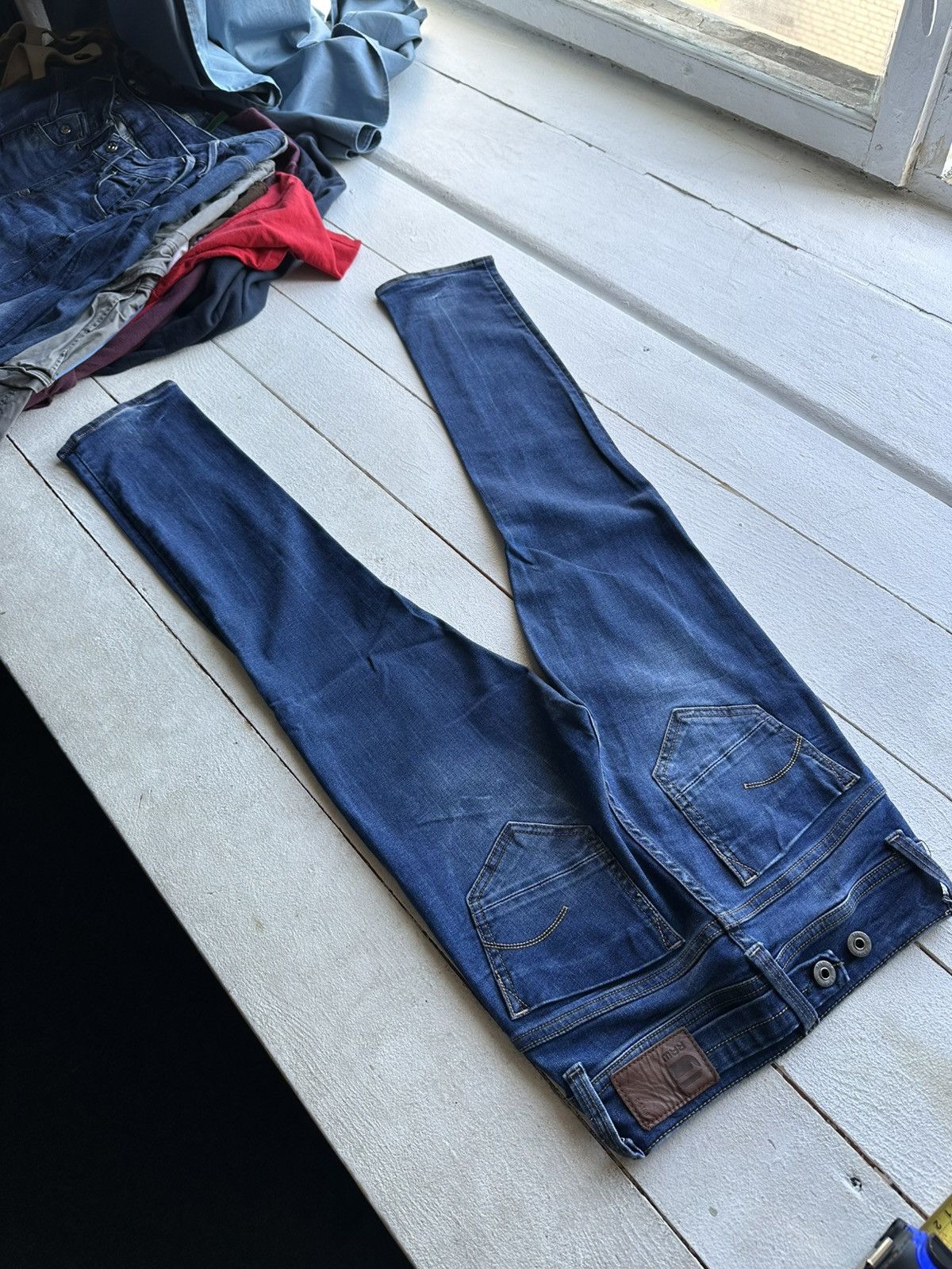 G-Star VNTG🚨G STAR RAW Jeans AVANT GARDE Washed Denim y2k Size 22" - 9 Thumbnail