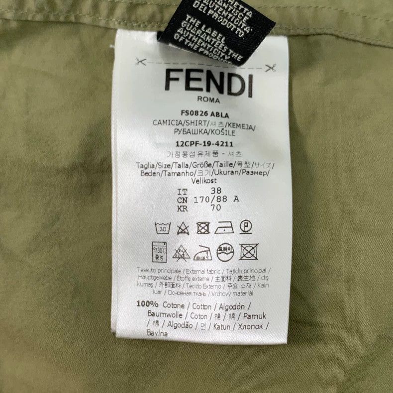 Fendi Fendi Short Sleeve Cotton Shirt in Green Size US S / EU 44-46 / 1 - 6 Thumbnail