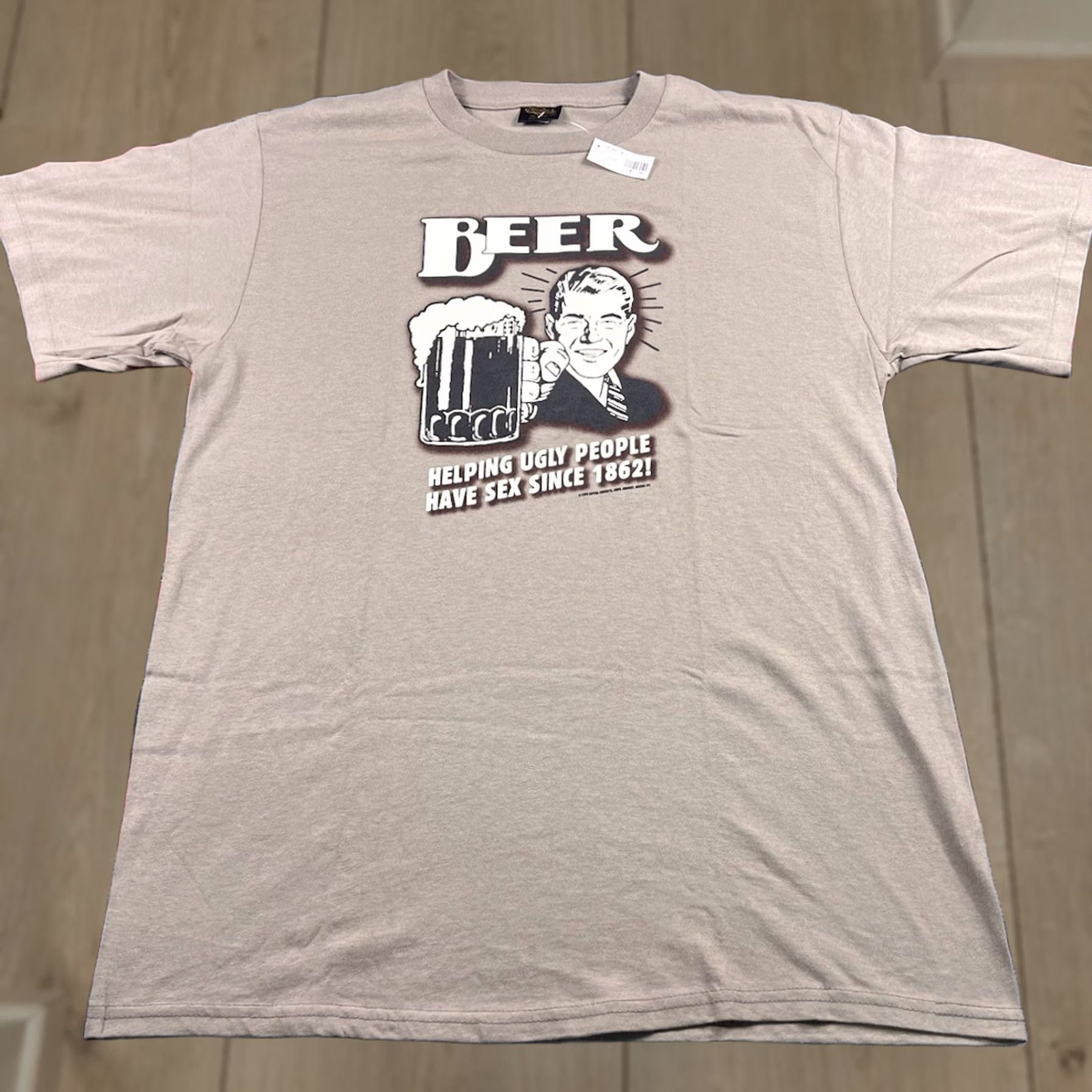 Vintage VINTAGE 90s Beer Helping Ugly People Have Sex Shirt Mens XL Single Stitch USA Shirt Size US XL / EU 56 / 4 - 1 Thumbnail