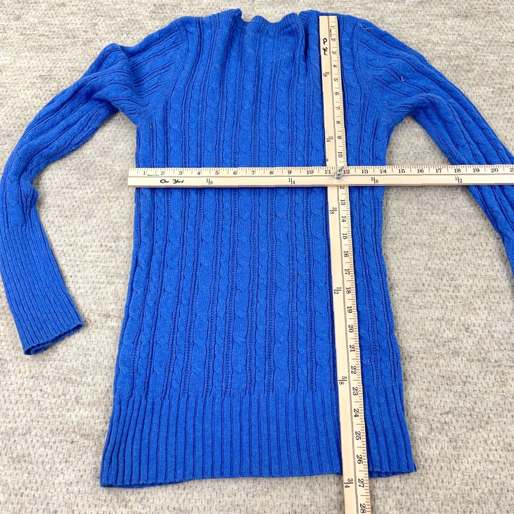 American Eagle Outfitters VINTAGE American Eagle Sweater Women XL Blue Cable-Knit V-Neck Pullover All Seasons Y2K Womens Size XL / US 12-14 / IT 48-50 - 7 Thumbnail