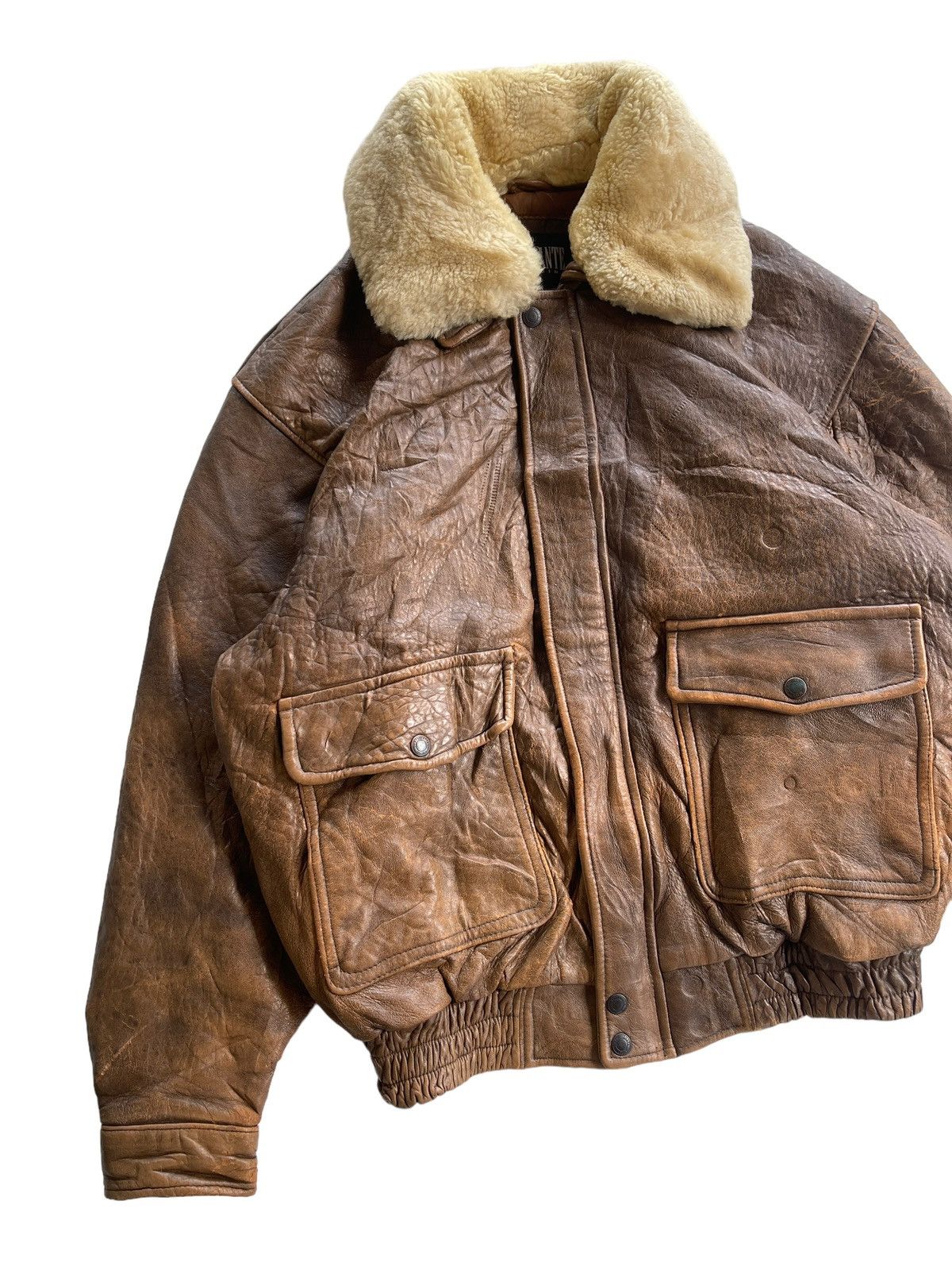 Vintage Vintage Durante Leather Flight Jacket Size US L / EU 52-54 / 3 - 3 Thumbnail
