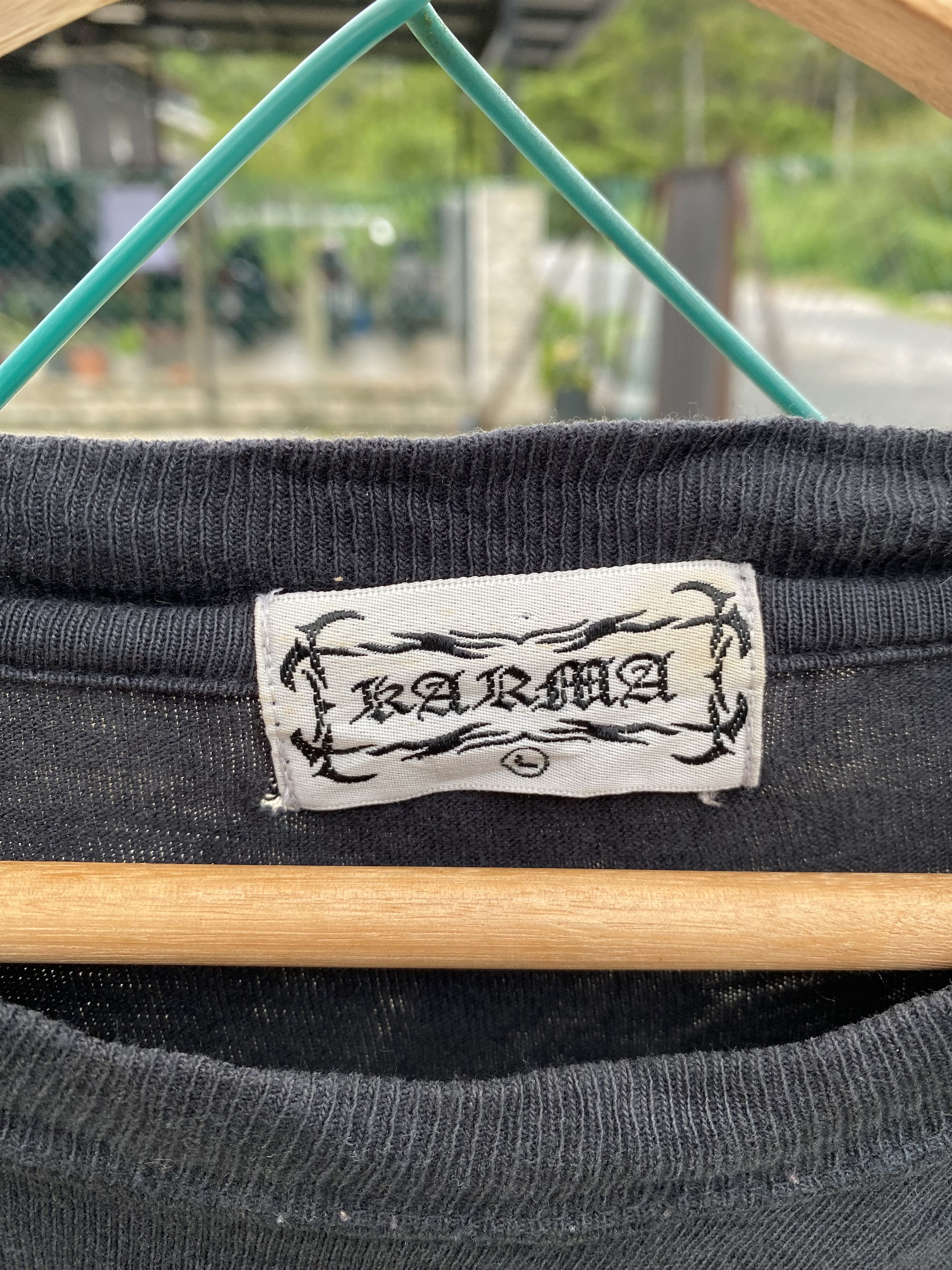 Japanese Brand Vintage Karma long sleeve tshirts Size US L / EU 52-54 / 3 - 7 Thumbnail
